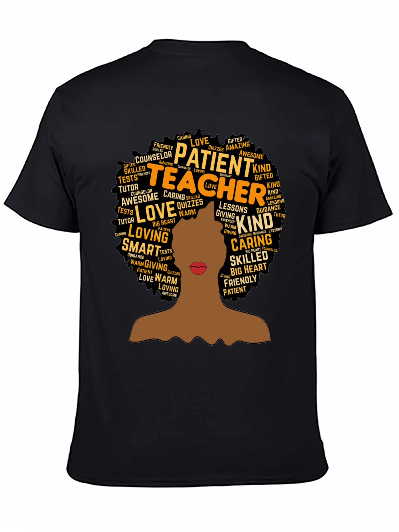 Teacher Word Art T-Shirt - Black