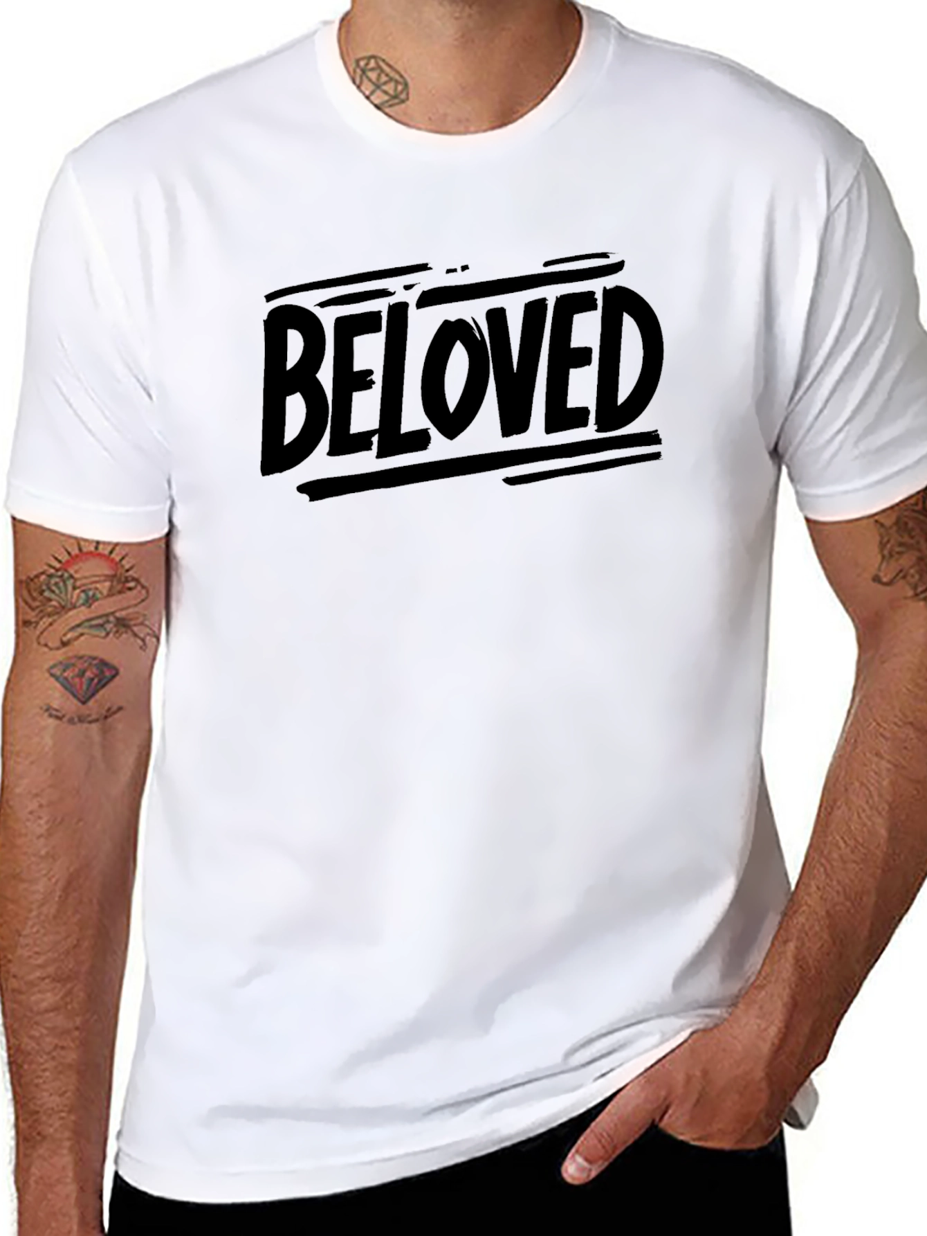 Beloved Graphic Tee - Black Casual T-Shirt