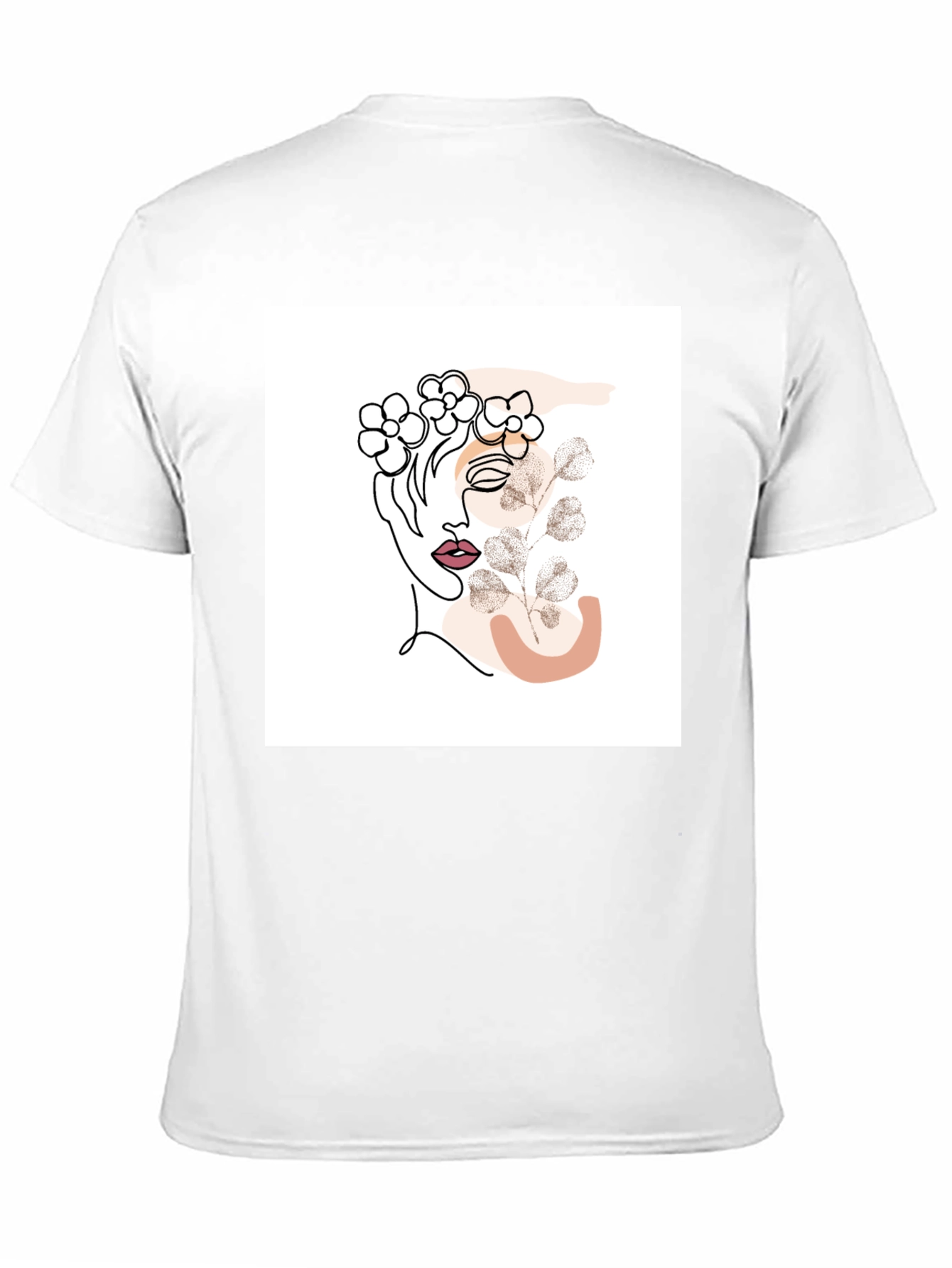 Abstract Floral Woman Graphic Black T-Shirt
