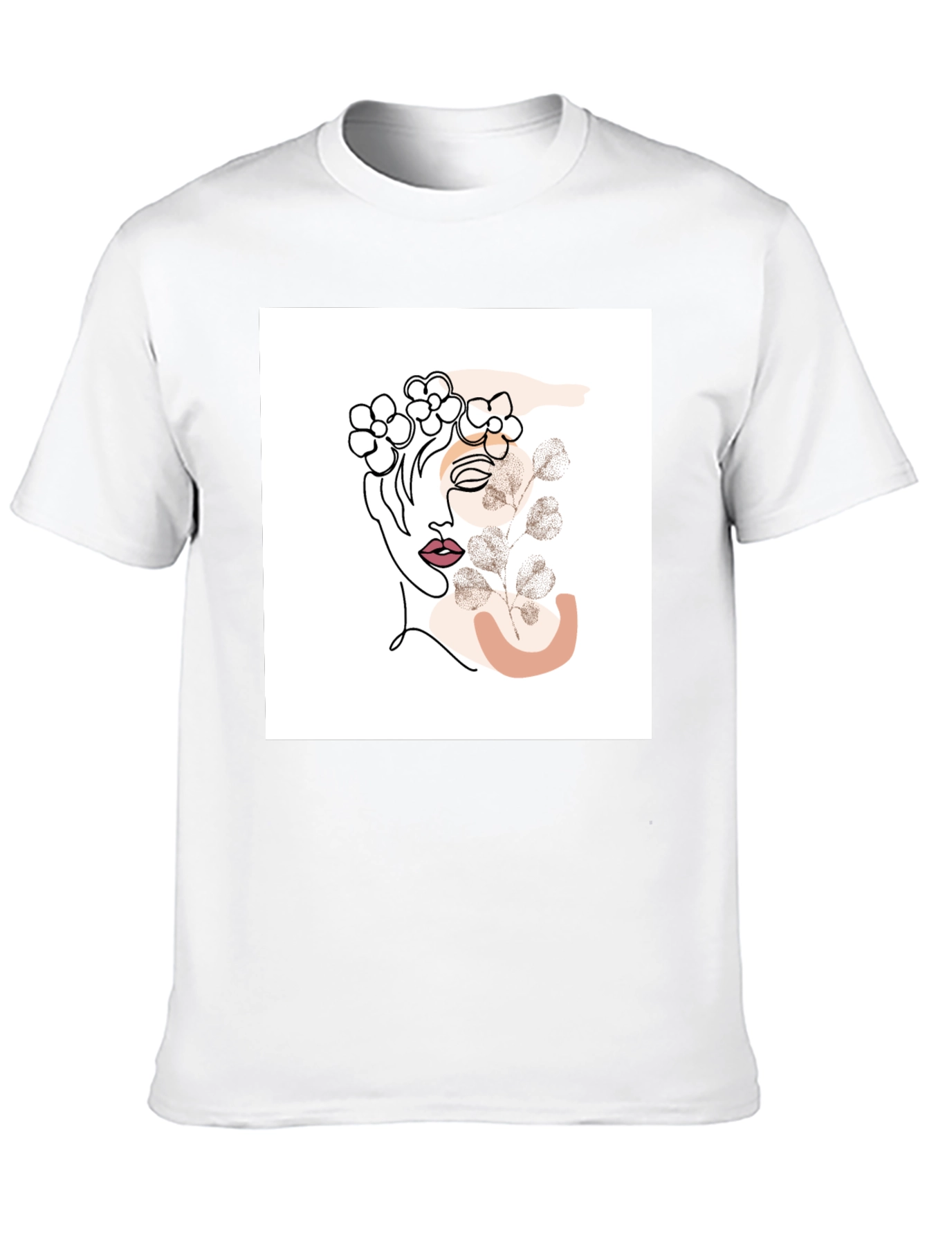 Abstract Floral Woman Graphic Black T-Shirt