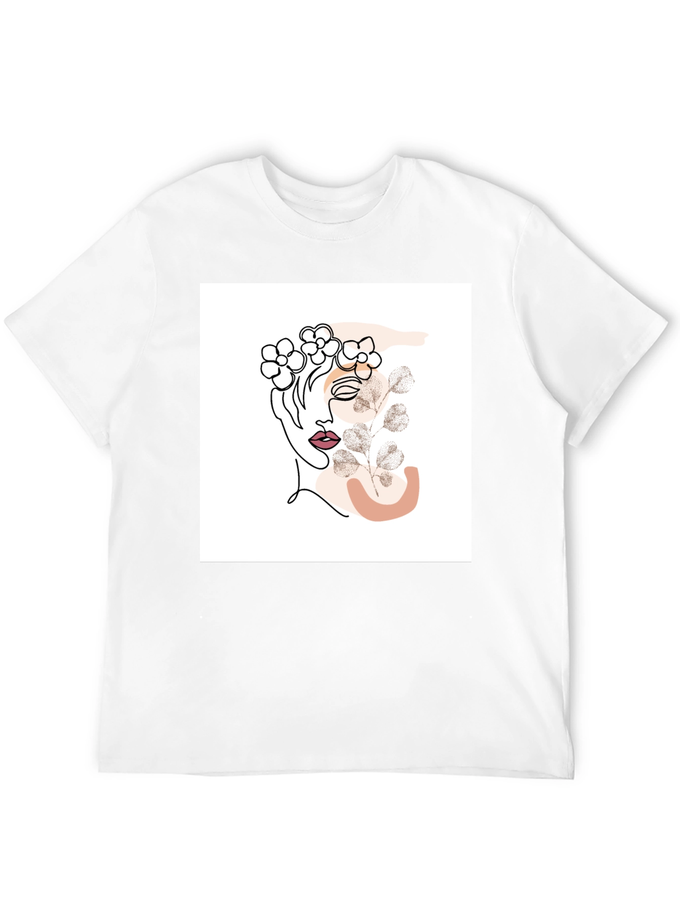 Abstract Floral Woman Graphic Black T-Shirt