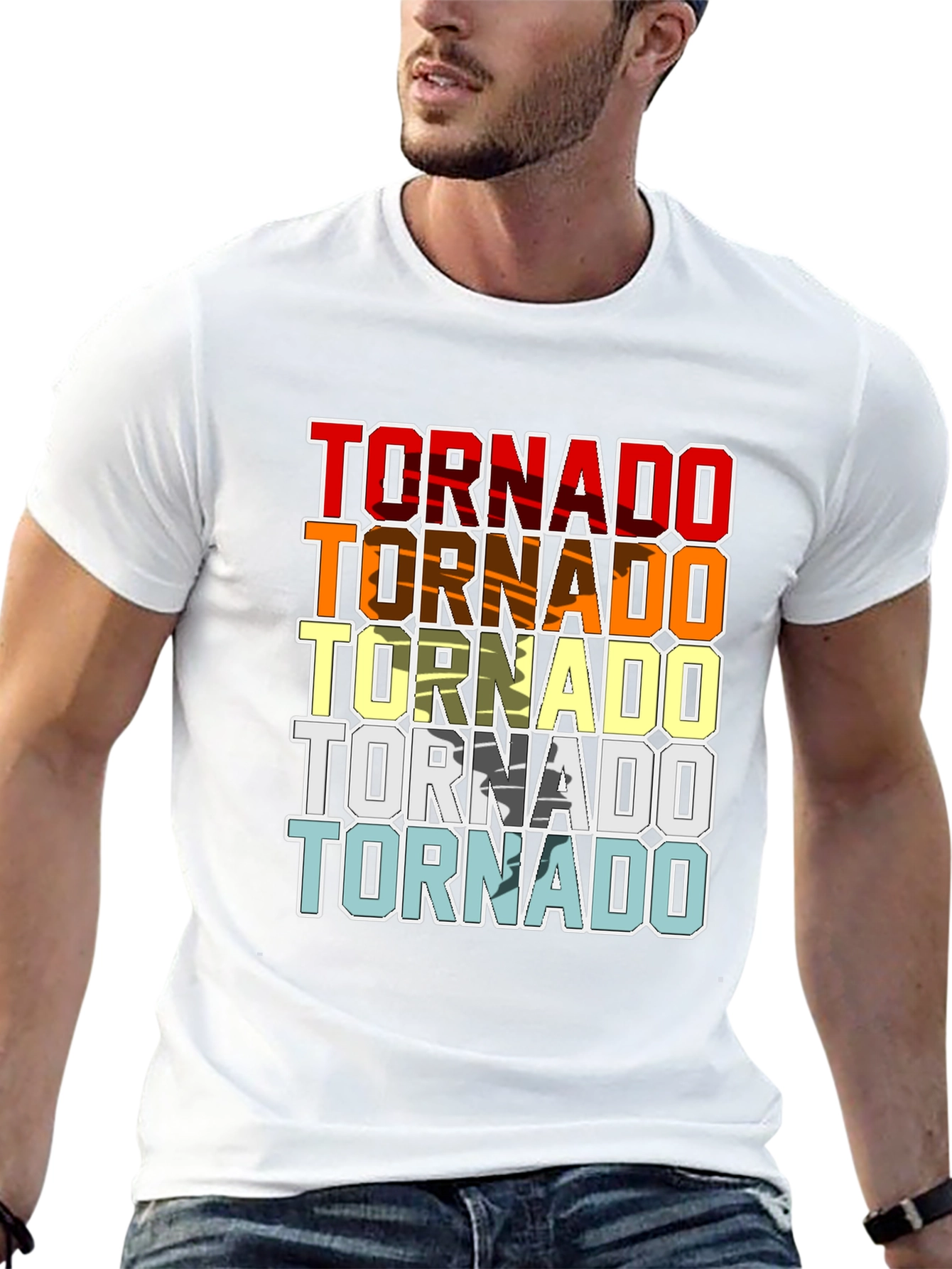 Retro Tornado Graphic T-Shirt Cool Weather Design