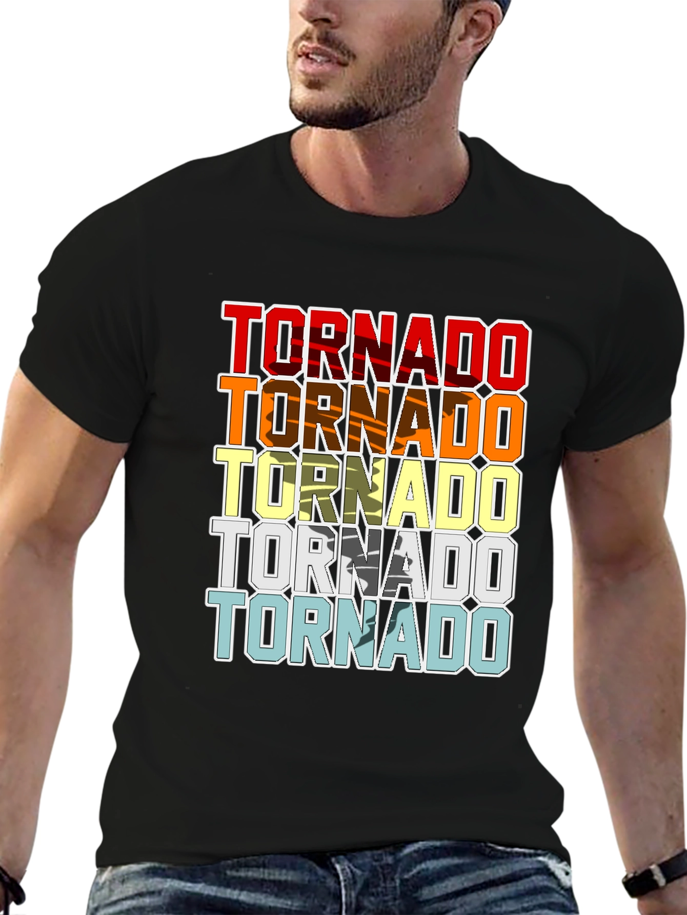 Retro Tornado Graphic T-Shirt Cool Weather Design