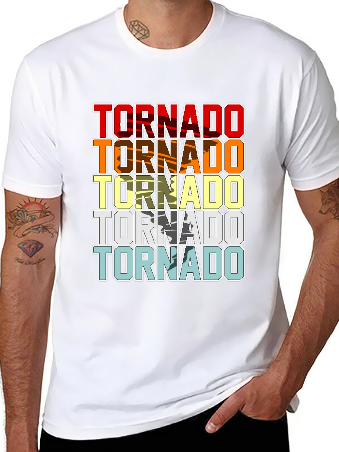 Retro Tornado Graphic T-Shirt Cool Weather Design