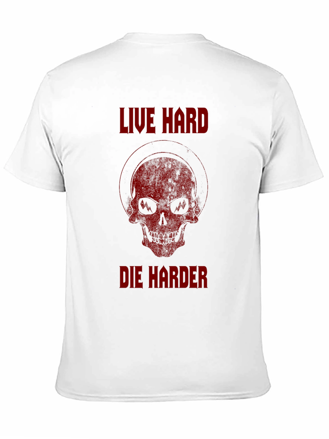 Live Hard Die Harder Skull Graphic T-Shirt