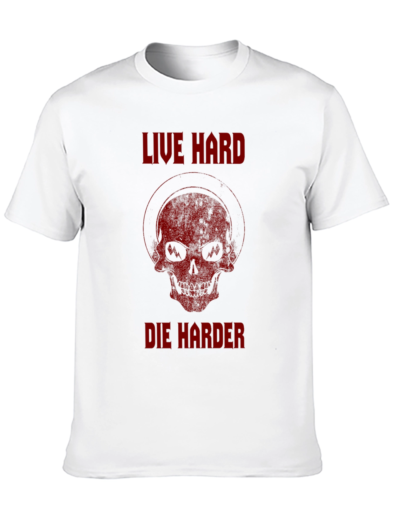 Live Hard Die Harder Skull Graphic T-Shirt