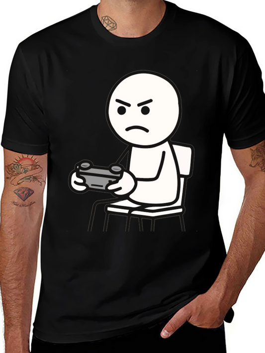 Angry Gamer T-Shirt - Black Cotton Tee with Funny Graphic