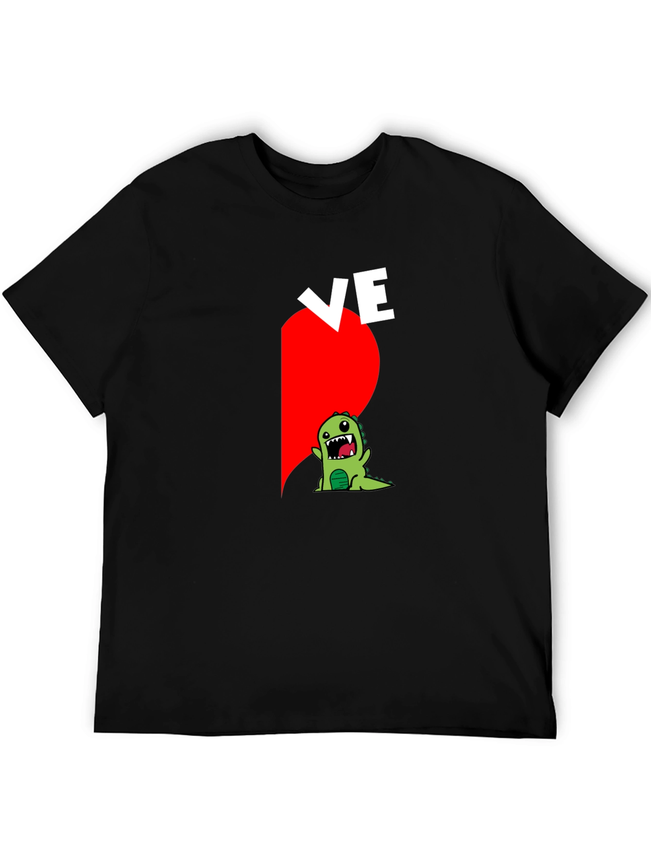 Couples Love Dino Black Graphic Tee