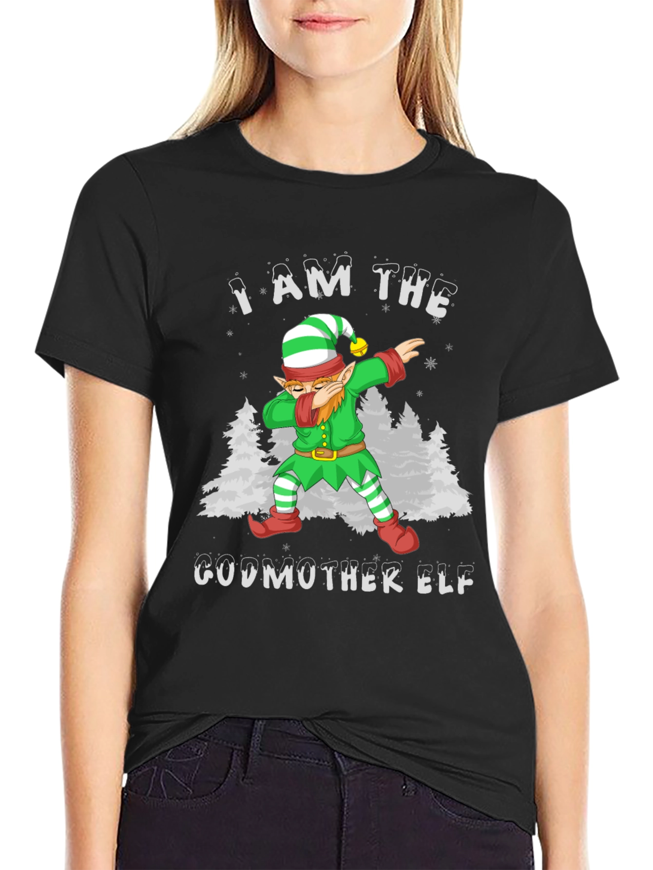 I AM THE GODMOTHER ELF T-Shirt Christmas