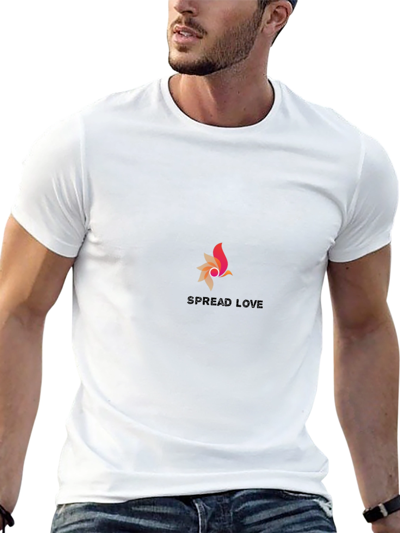 Spread Love Graphic Tee - Stylish Black T-Shirt