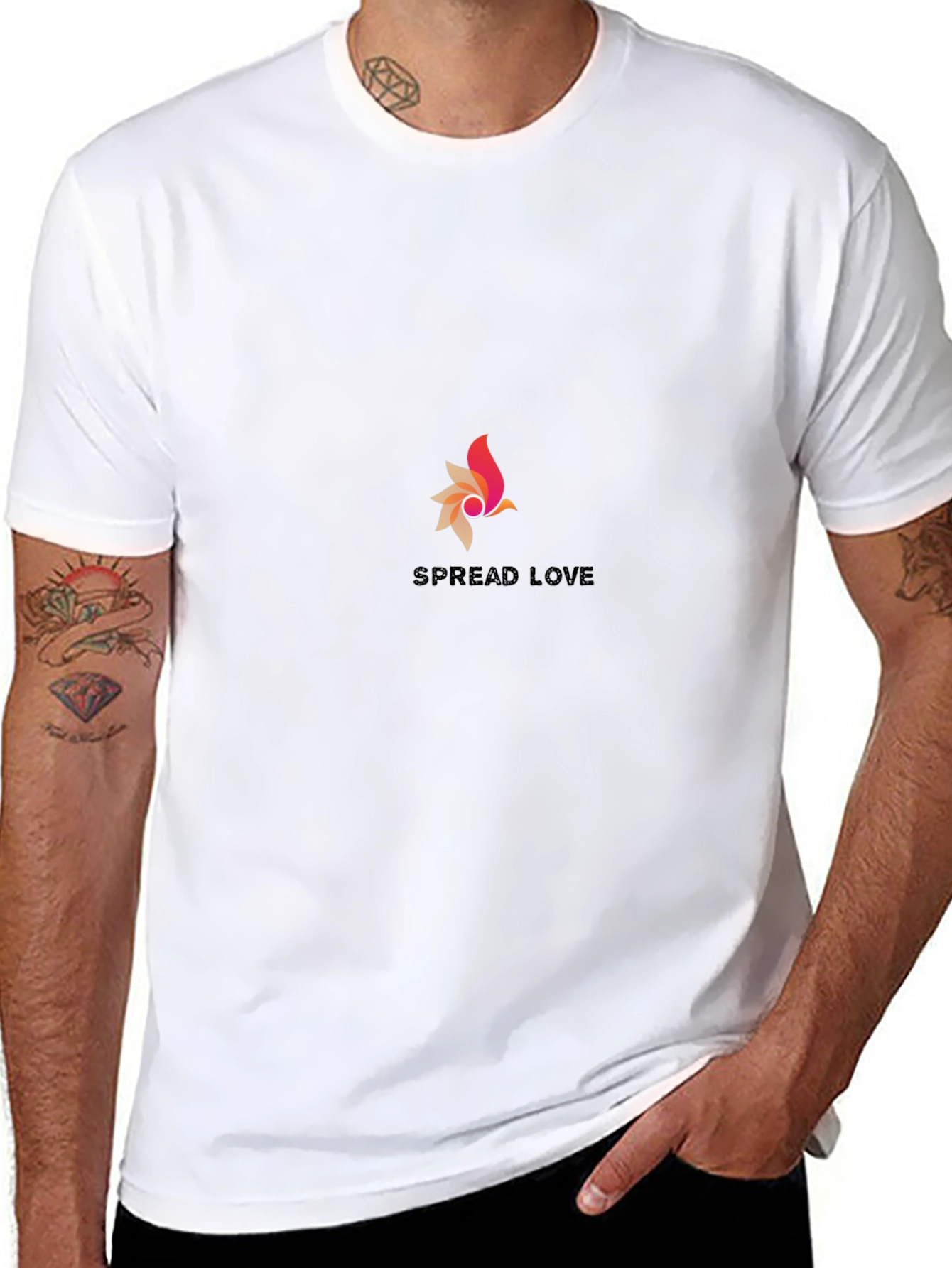 Spread Love Graphic Tee - Stylish Black T-Shirt
