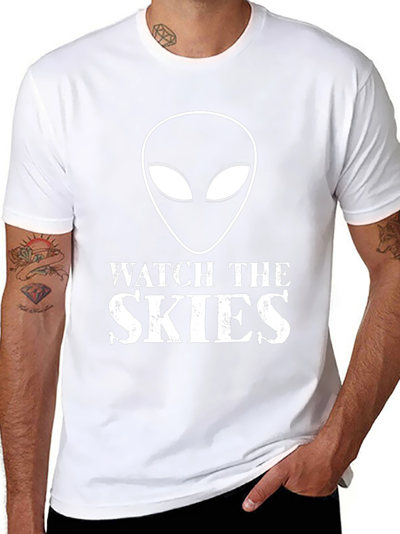 Watch the Skies Alien Graphic Tee - Black