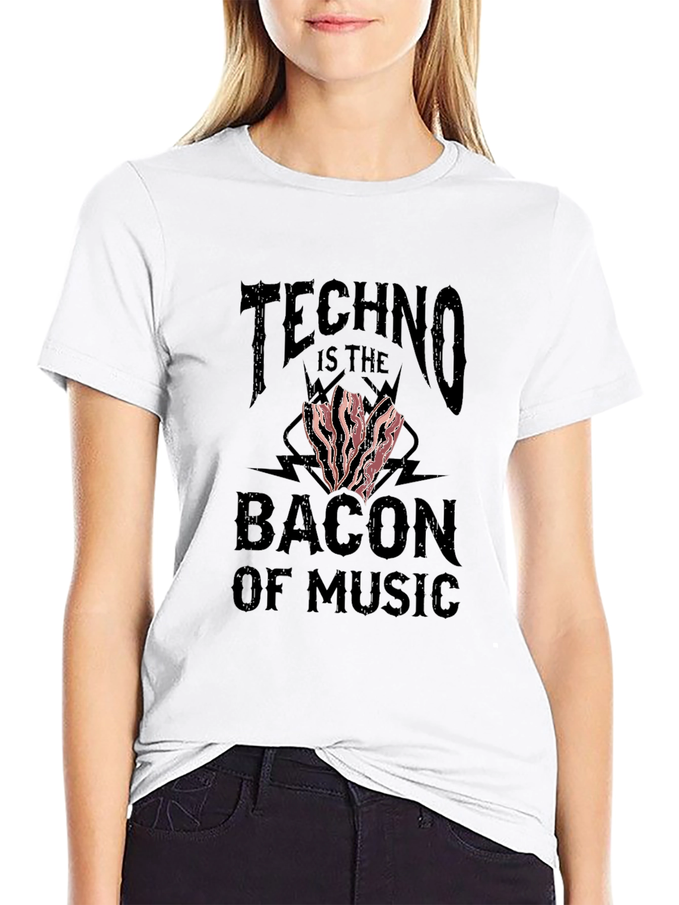 Techno Bacon of Music Graphic T-Shirt