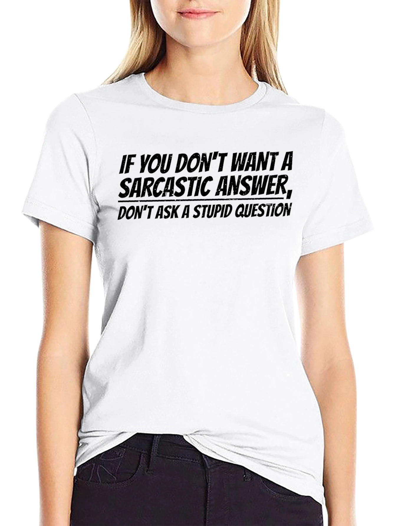 Sarcastic Answer Tee - Mens Black Graphic T-Shirt