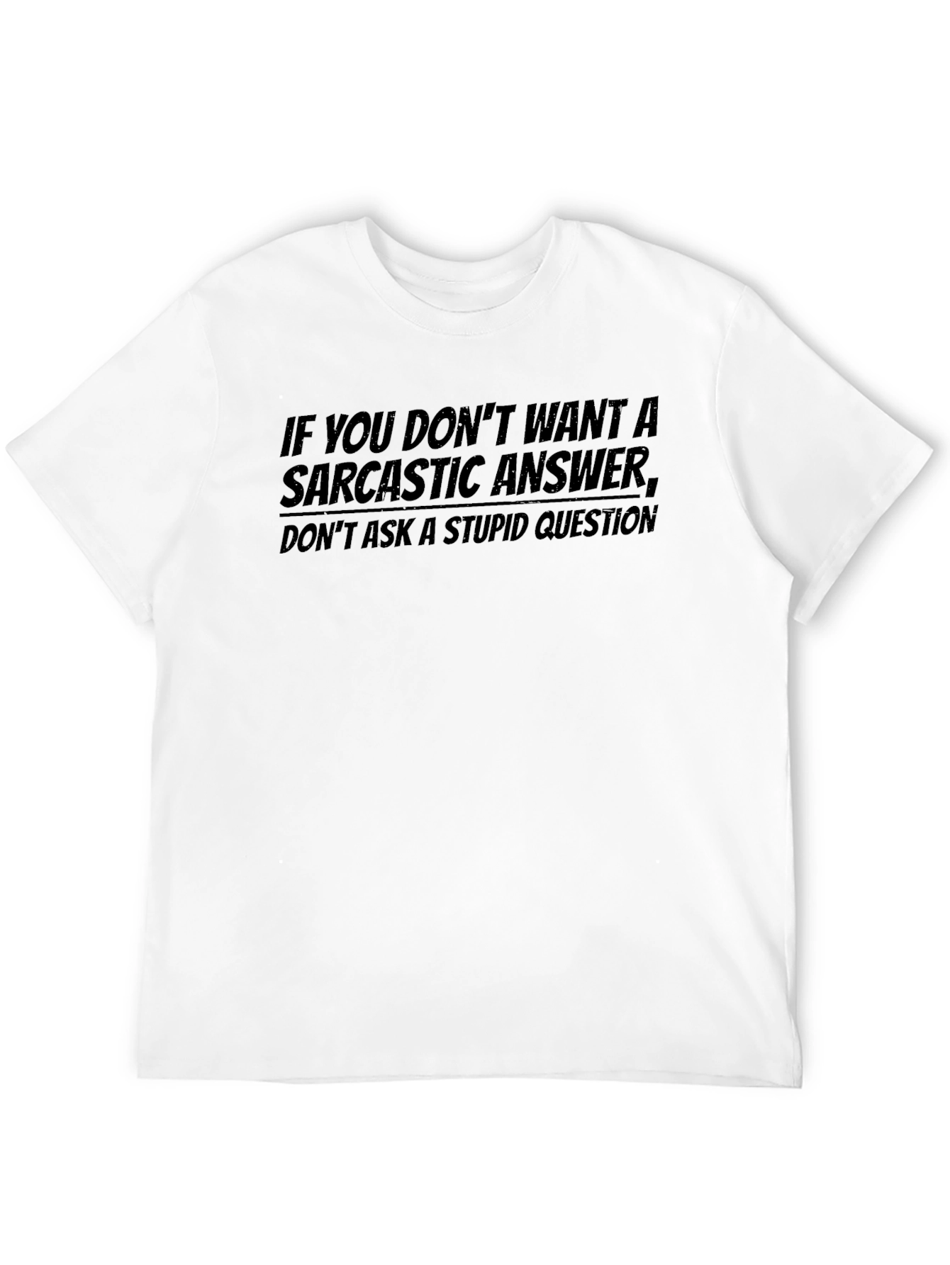 Sarcastic Answer Tee - Mens Black Graphic T-Shirt