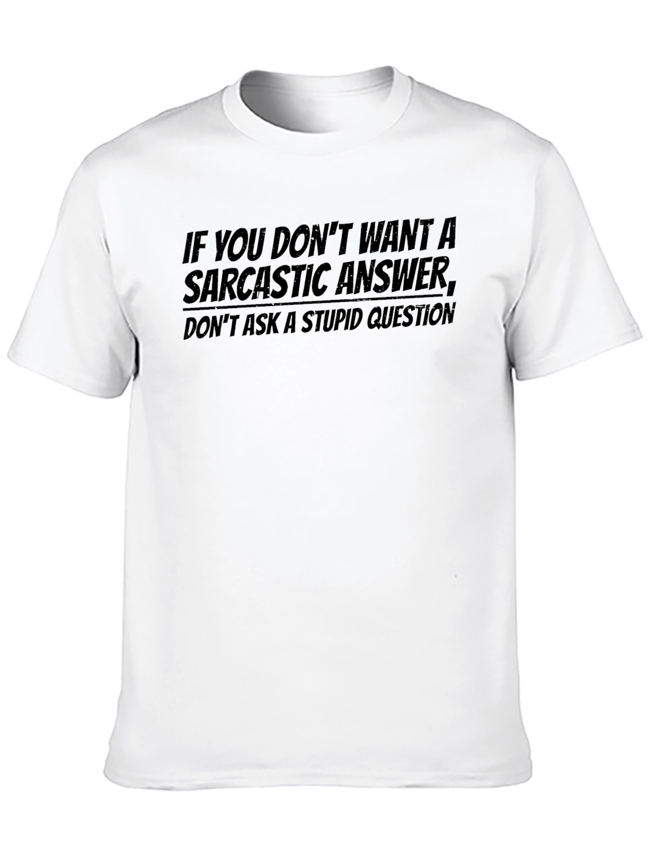 Sarcastic Answer Tee - Mens Black Graphic T-Shirt
