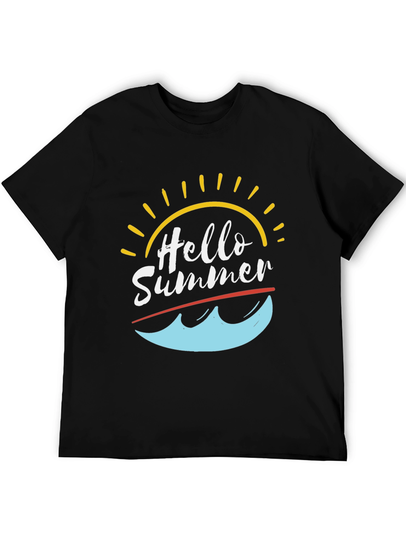 Hello Summer T-Shirt - Black Graphic Tee