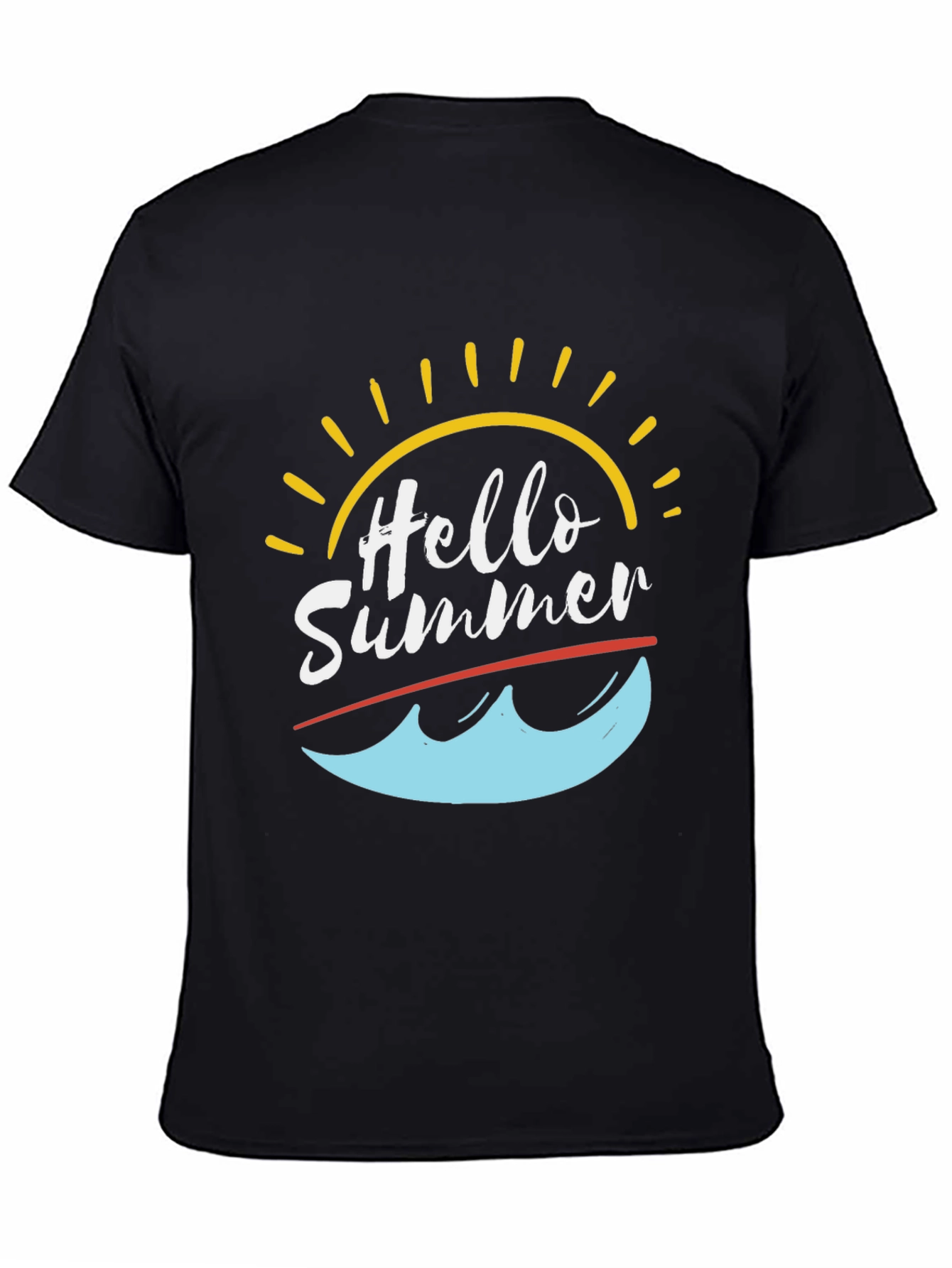 Hello Summer T-Shirt - Black Graphic Tee