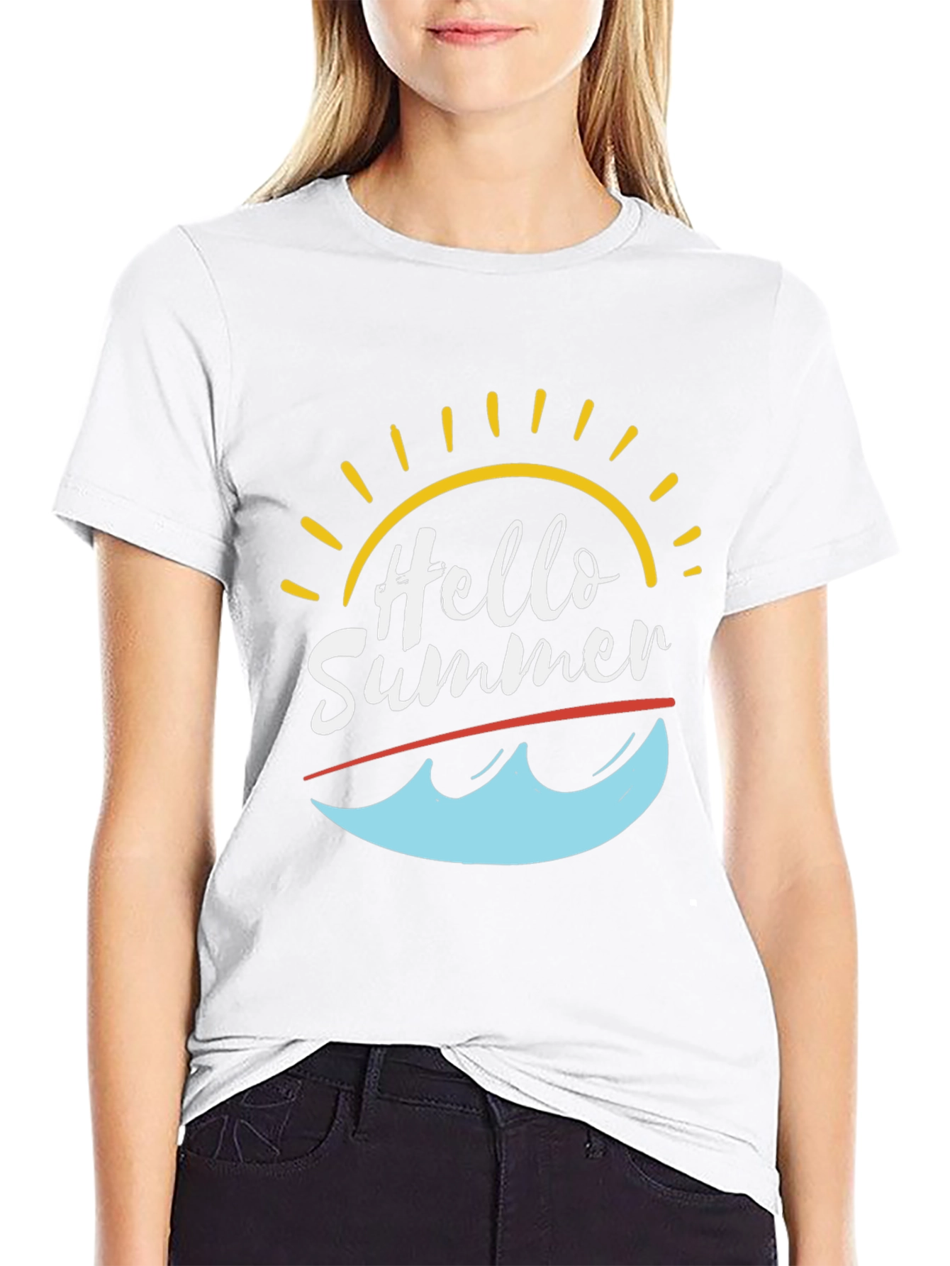 Hello Summer T-Shirt - Black Graphic Tee