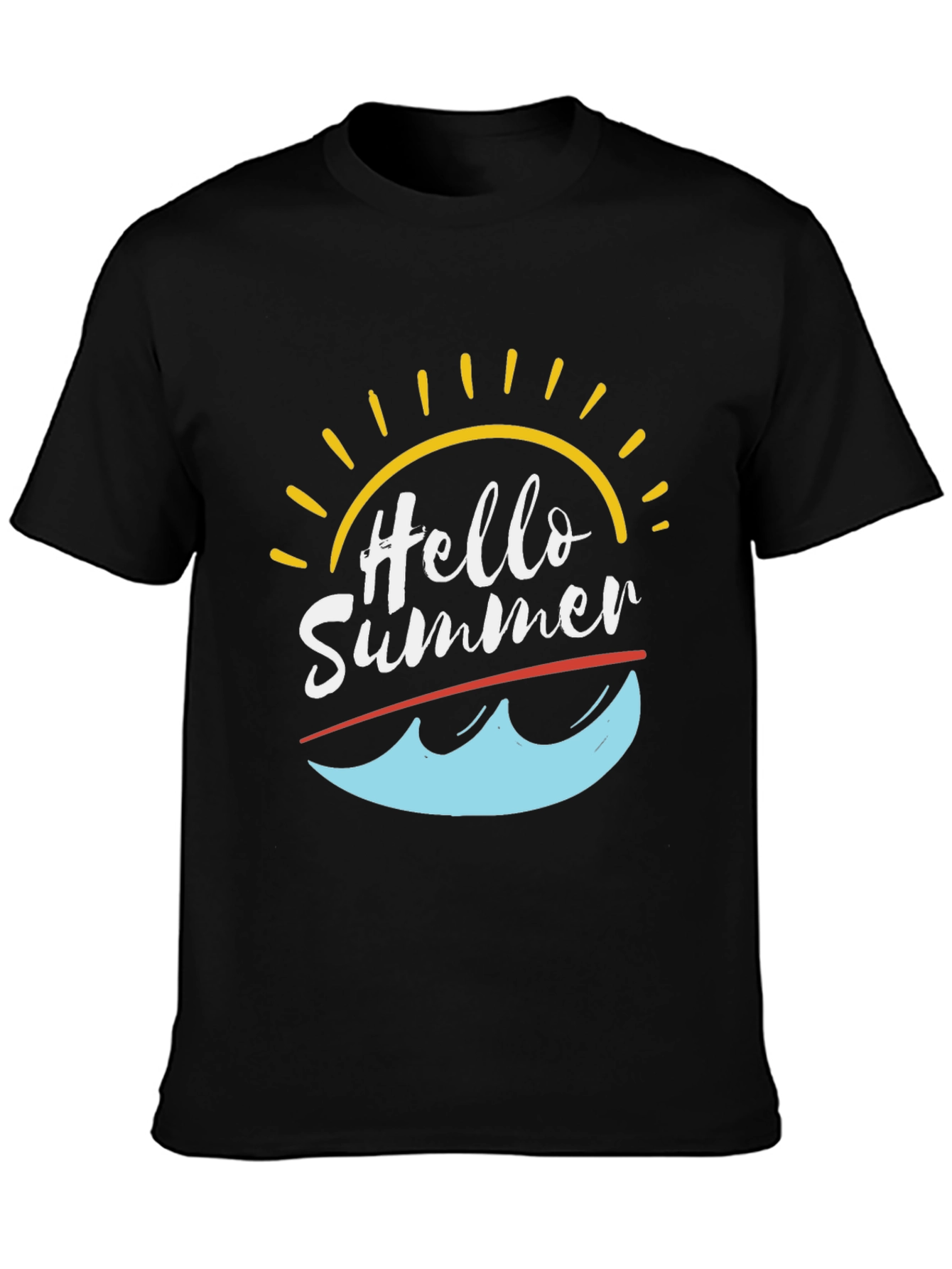 Hello Summer T-Shirt - Black Graphic Tee