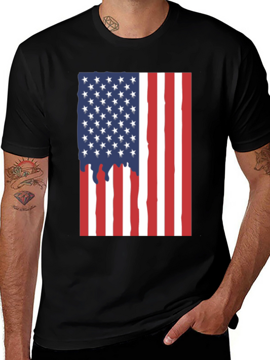 American Flag Dripping T-Shirt - Patriotic USA Pride Tee