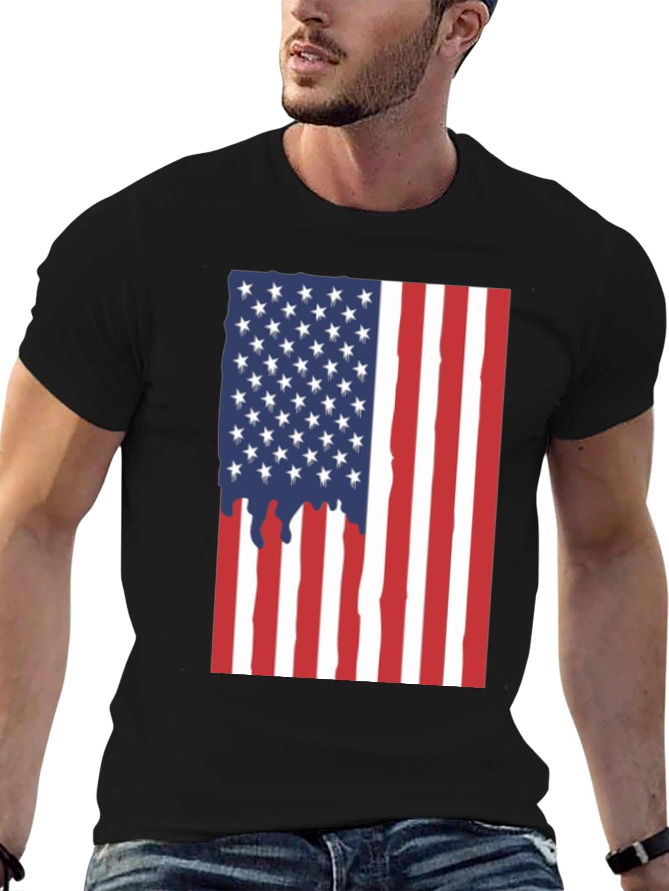 American Flag Dripping T-Shirt - Patriotic USA Pride Tee