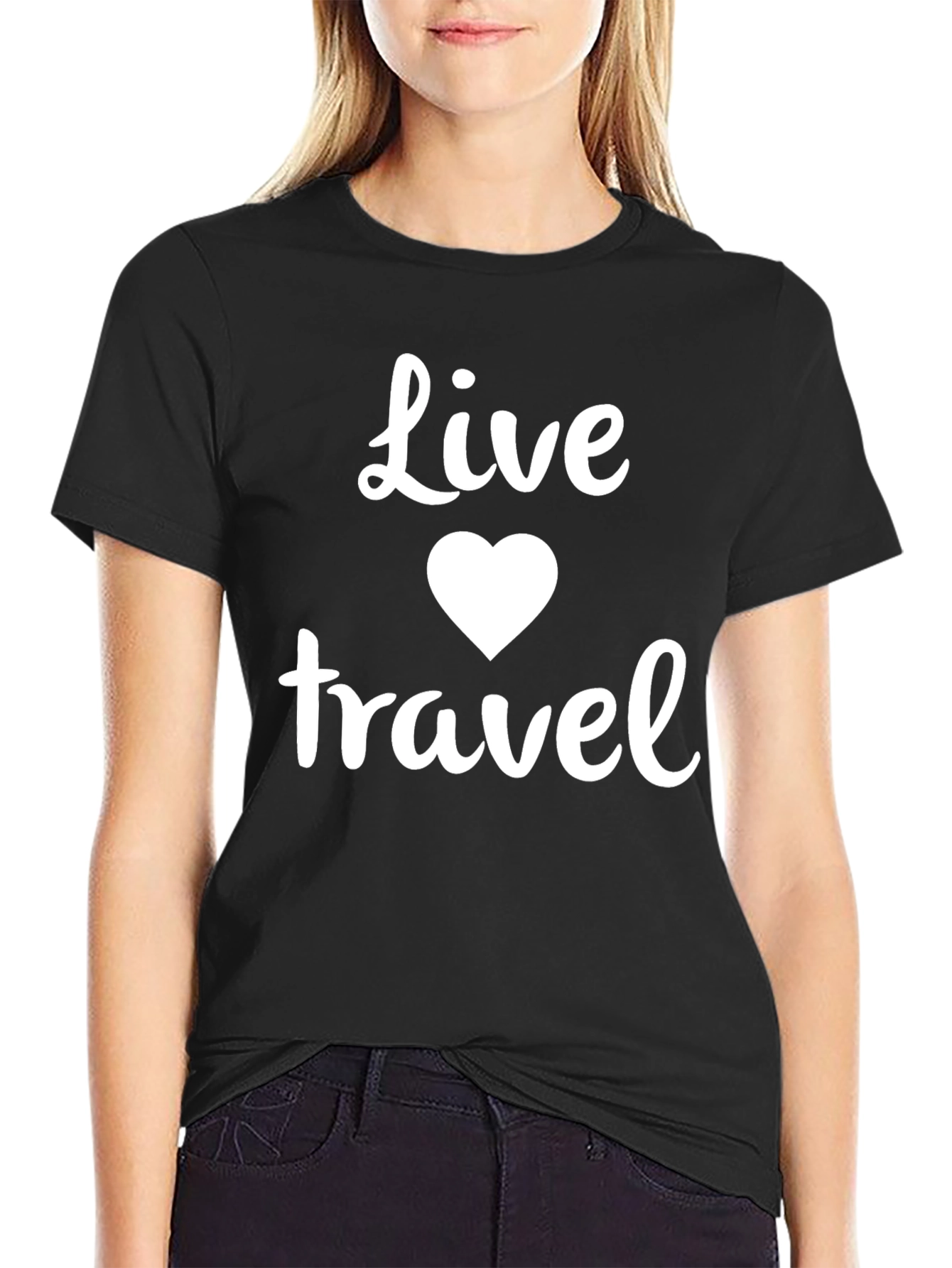 Live Travel Heart T-Shirt - Soft Cotton Tee