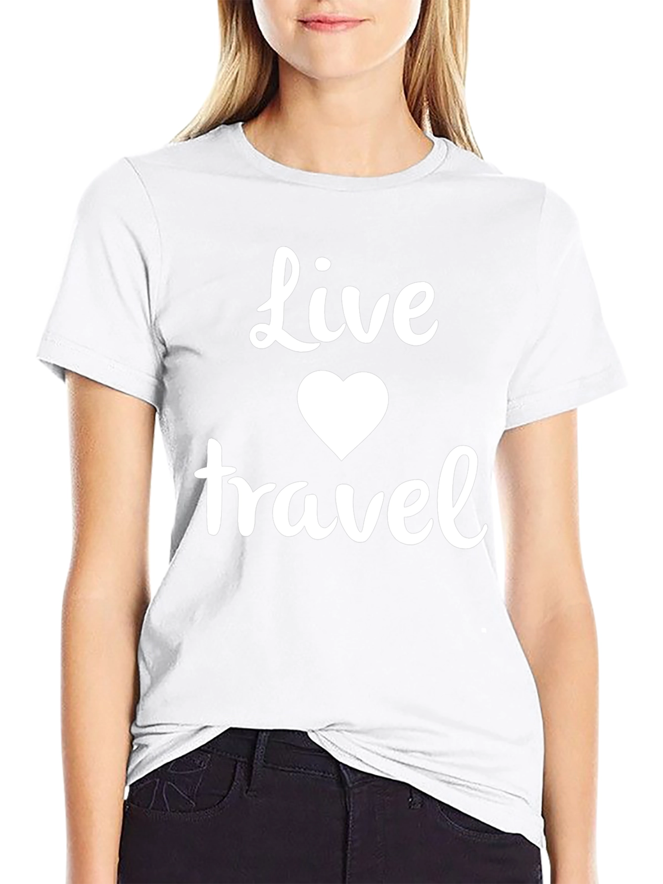 Live Travel Heart T-Shirt - Soft Cotton Tee