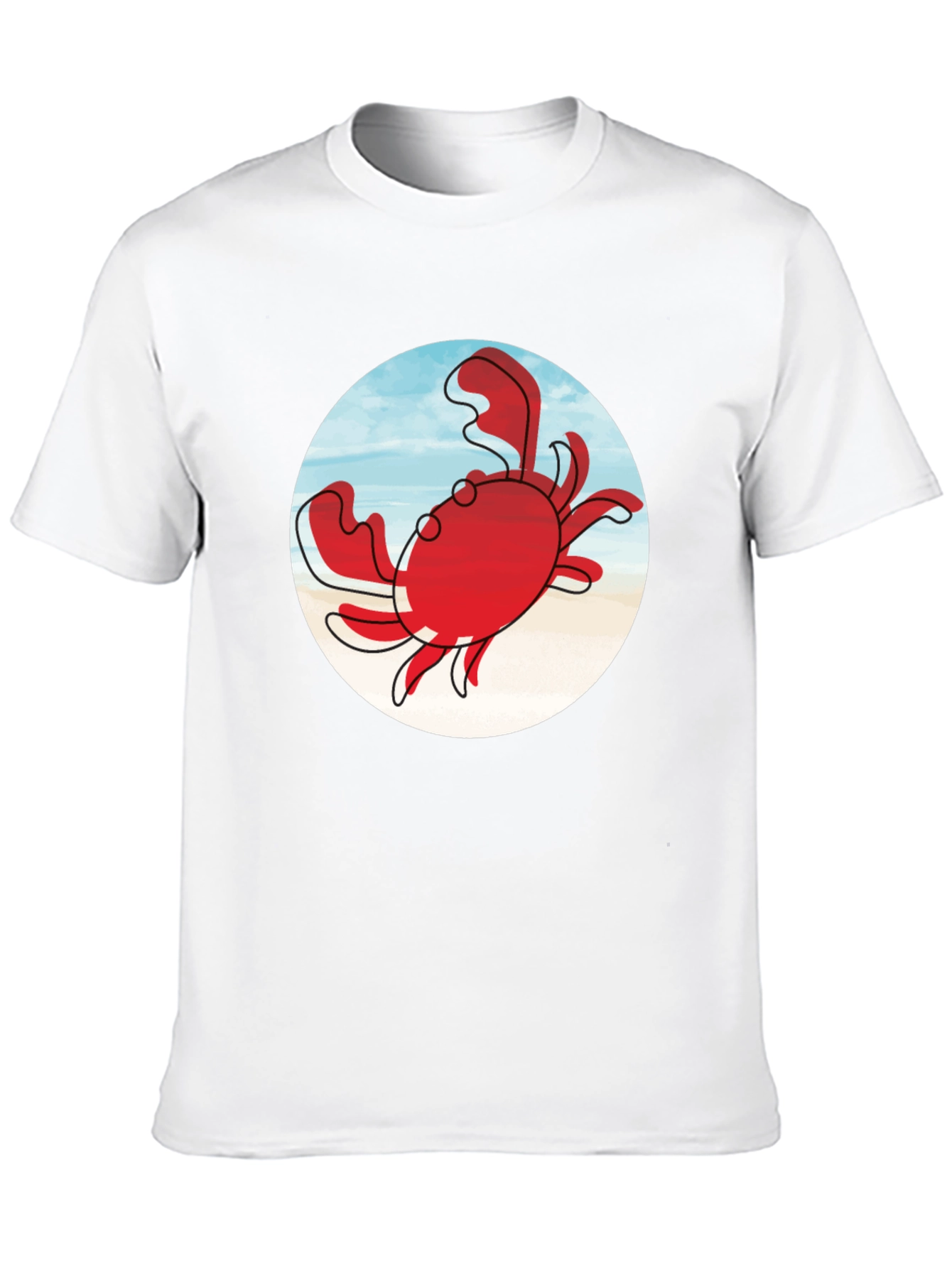 Crab Graphic Tee - Black Cotton Casual Shirt