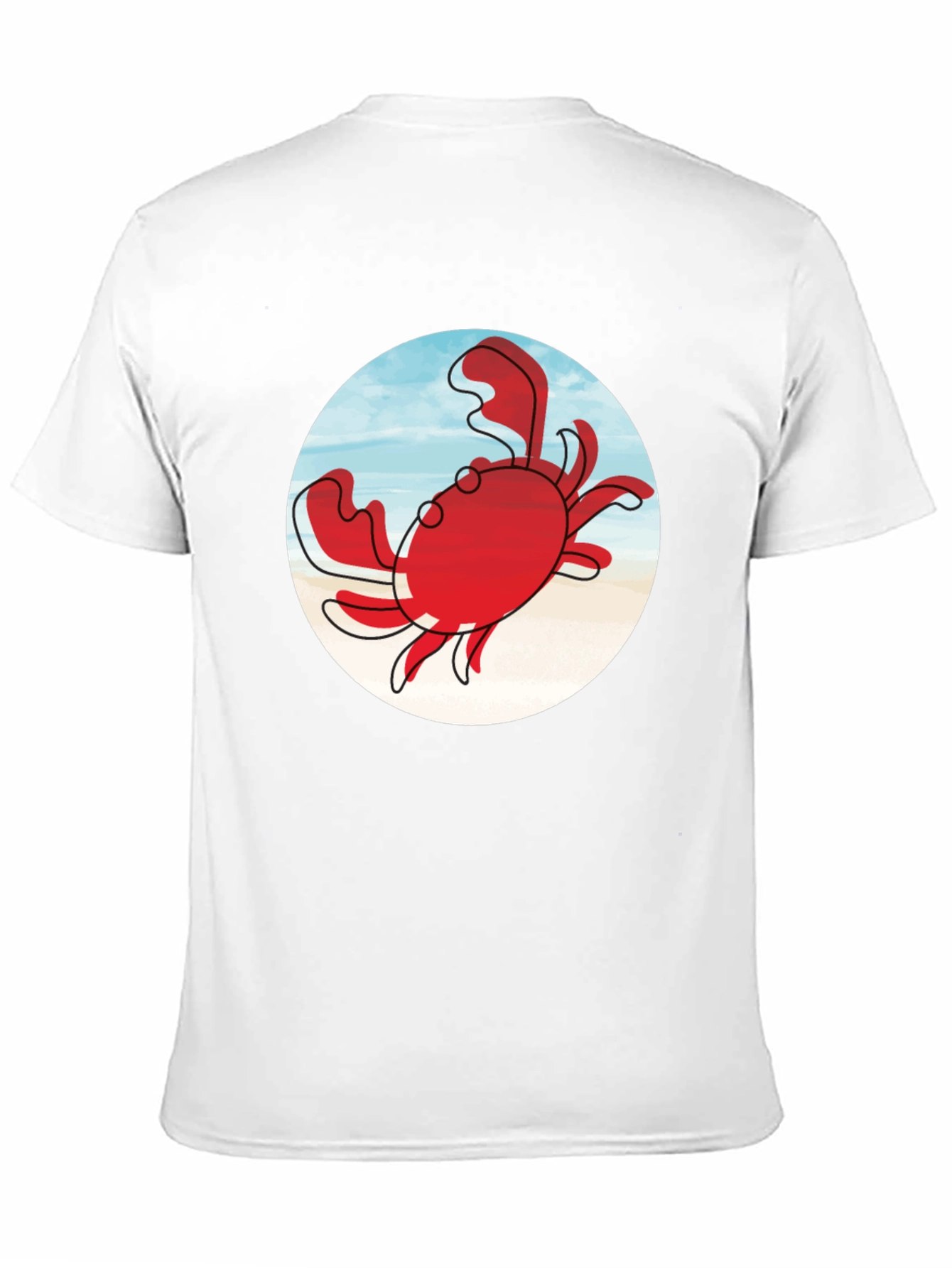 Crab Graphic Tee - Black Cotton Casual Shirt