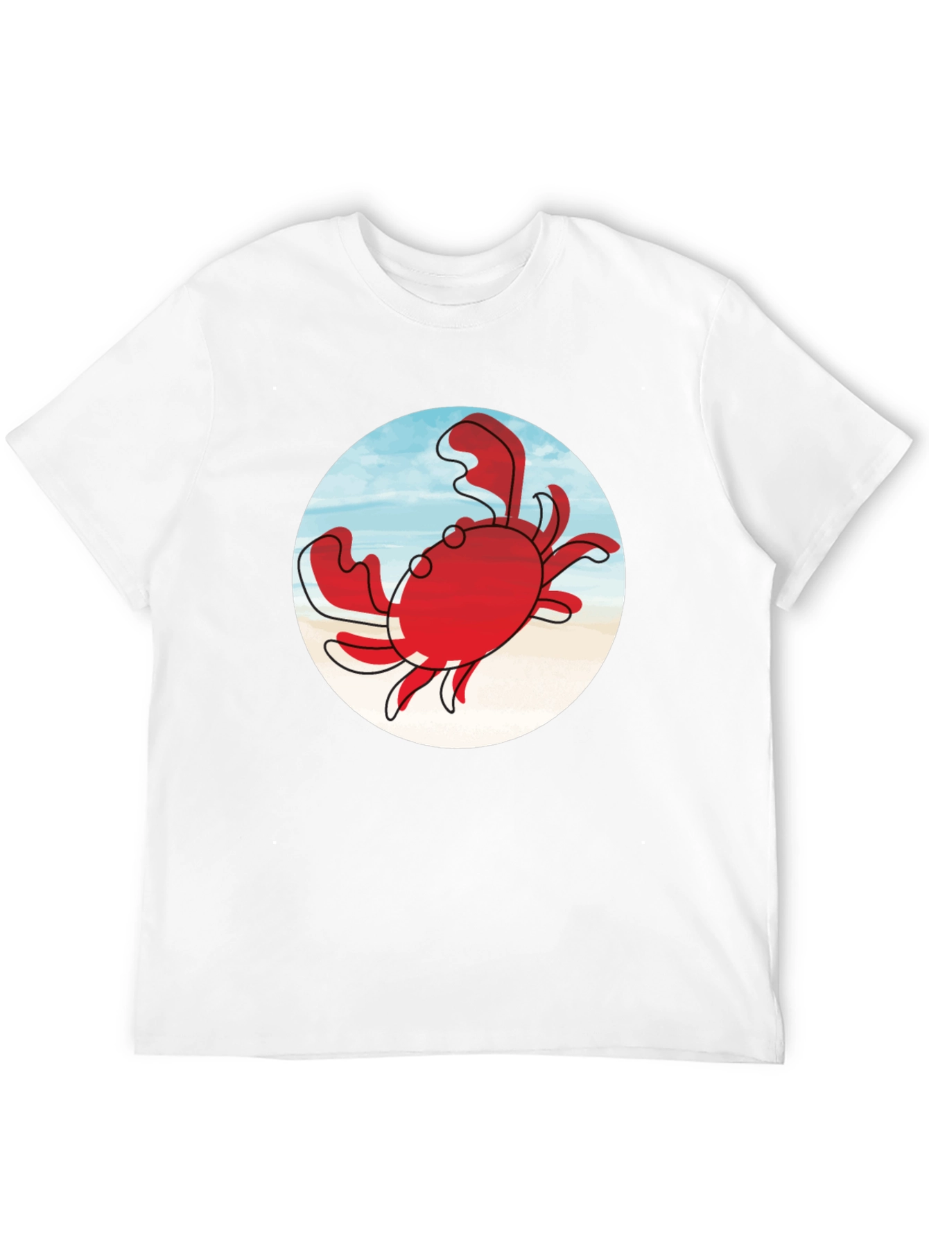Crab Graphic Tee - Black Cotton Casual Shirt