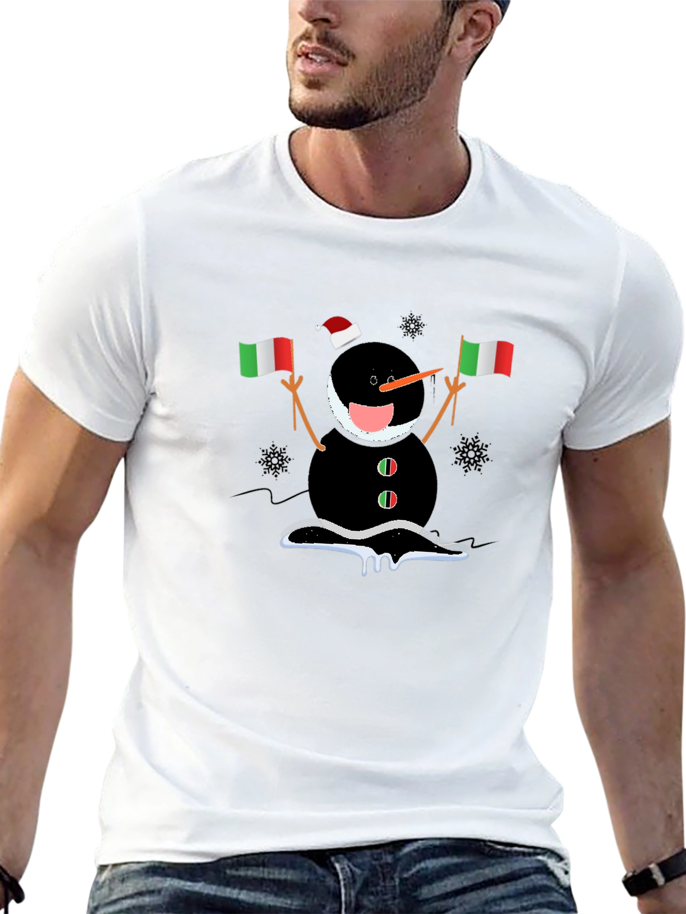 Italian Snowman Holiday T-Shirt