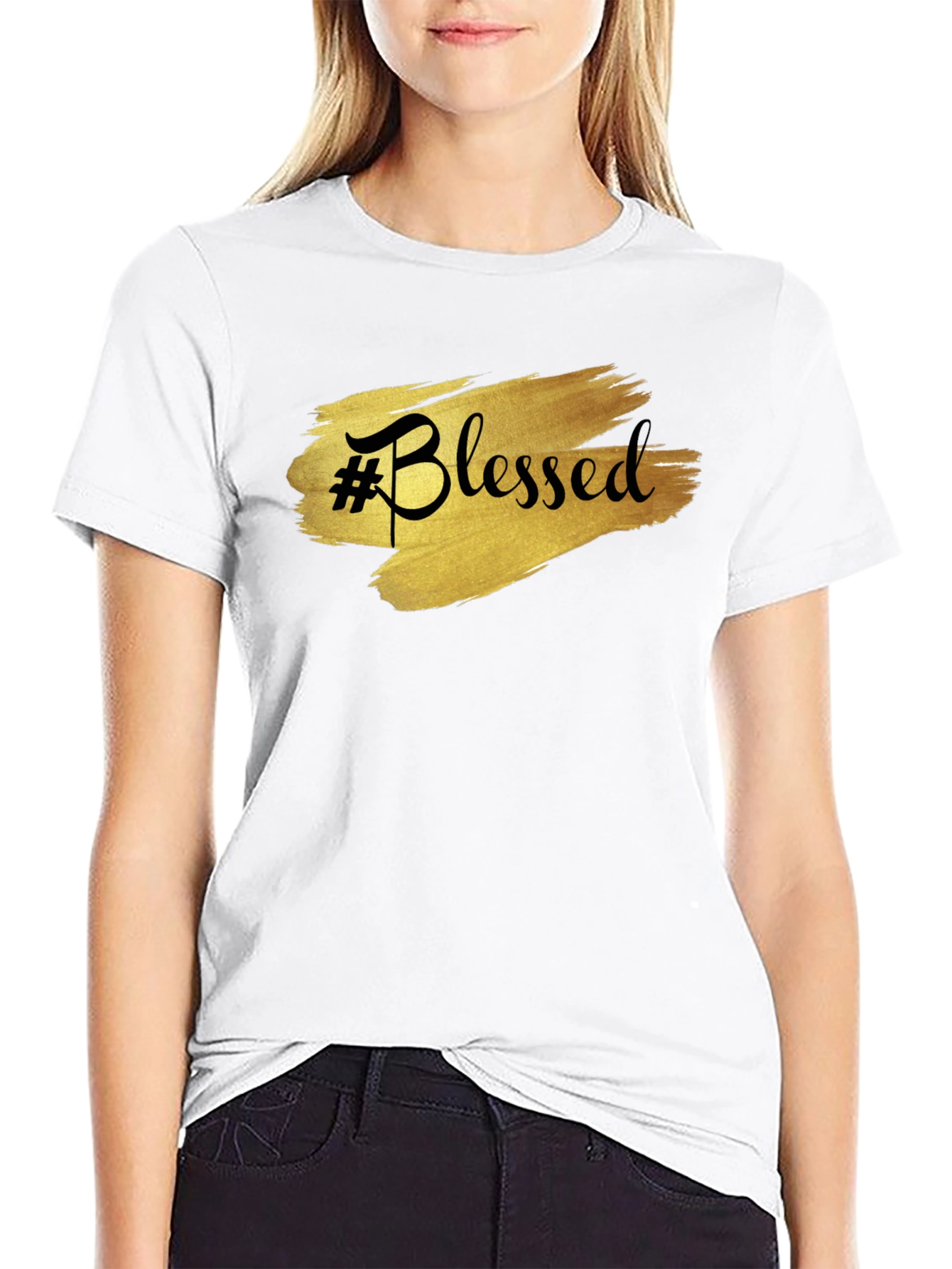 #Blessed Black Graphic T-Shirt