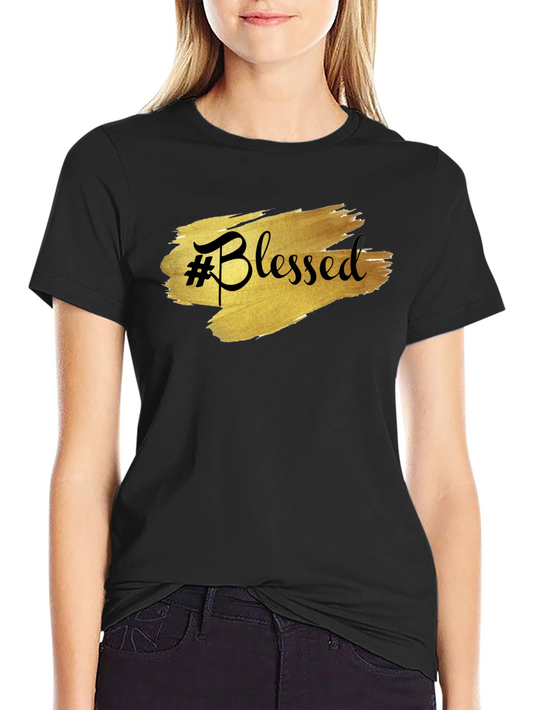 #Blessed Black Graphic T-Shirt