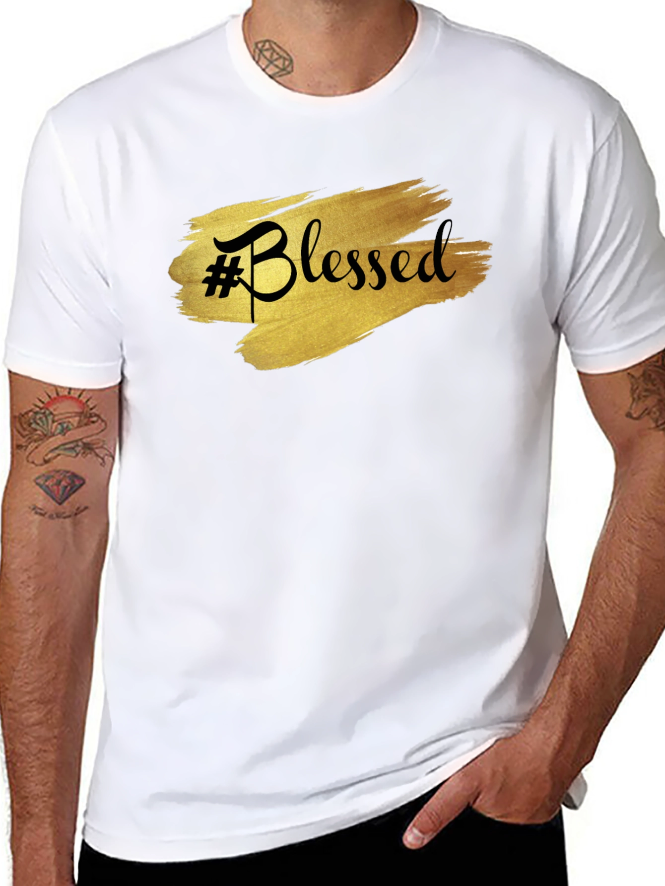 #Blessed Black Graphic T-Shirt