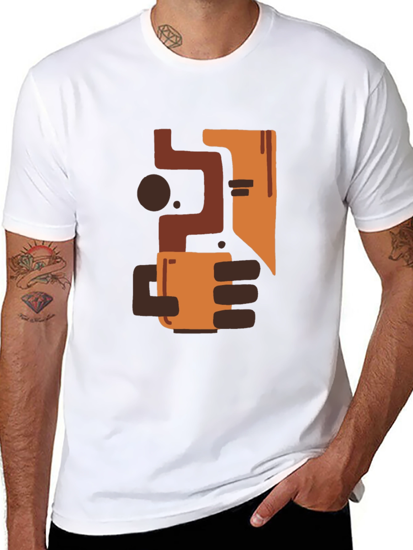 Abstract Art Coffee T-Shirt - Modern Graphic Tee