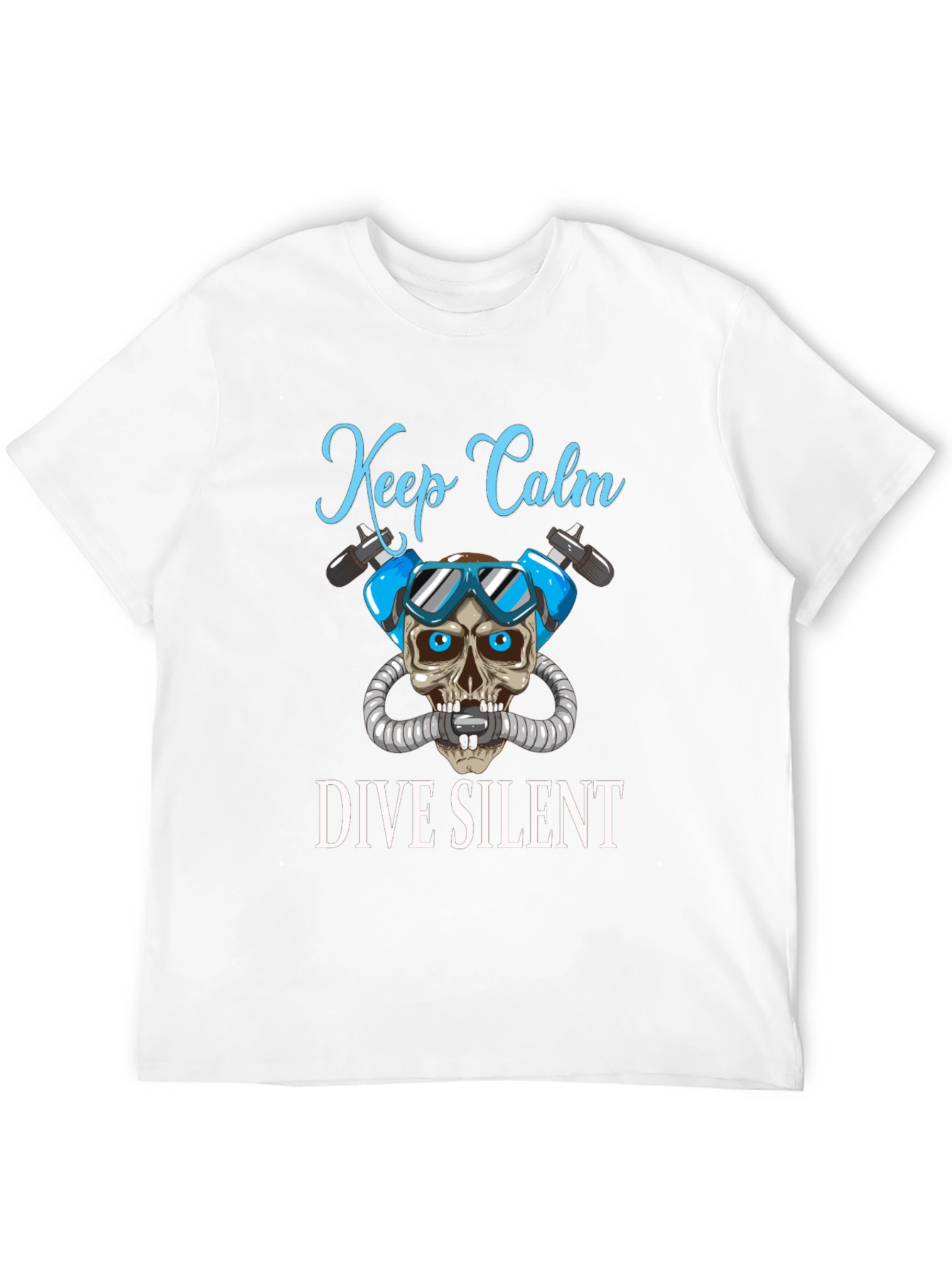Keep Calm Dive Silent T-Shirt - Diver Skull Design