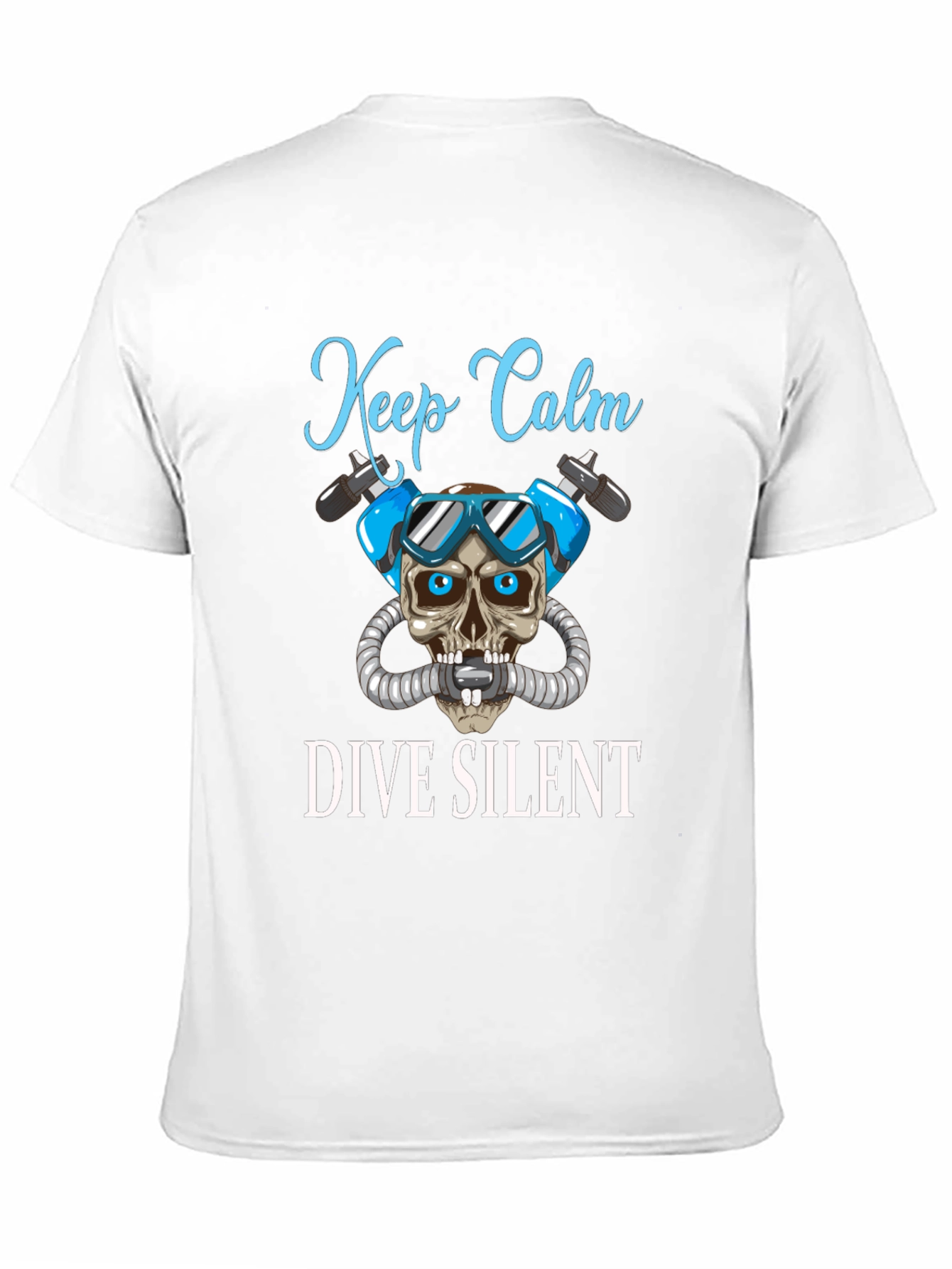 Keep Calm Dive Silent T-Shirt - Diver Skull Design