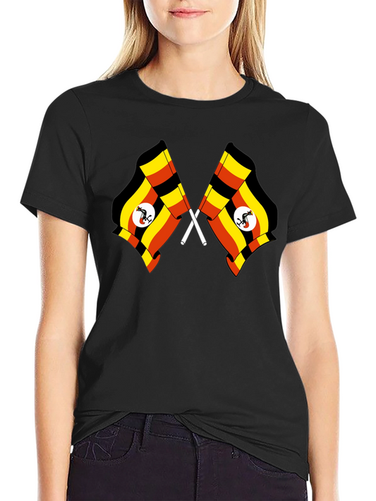 Uganda Flag T-Shirt - Cross Flags Design