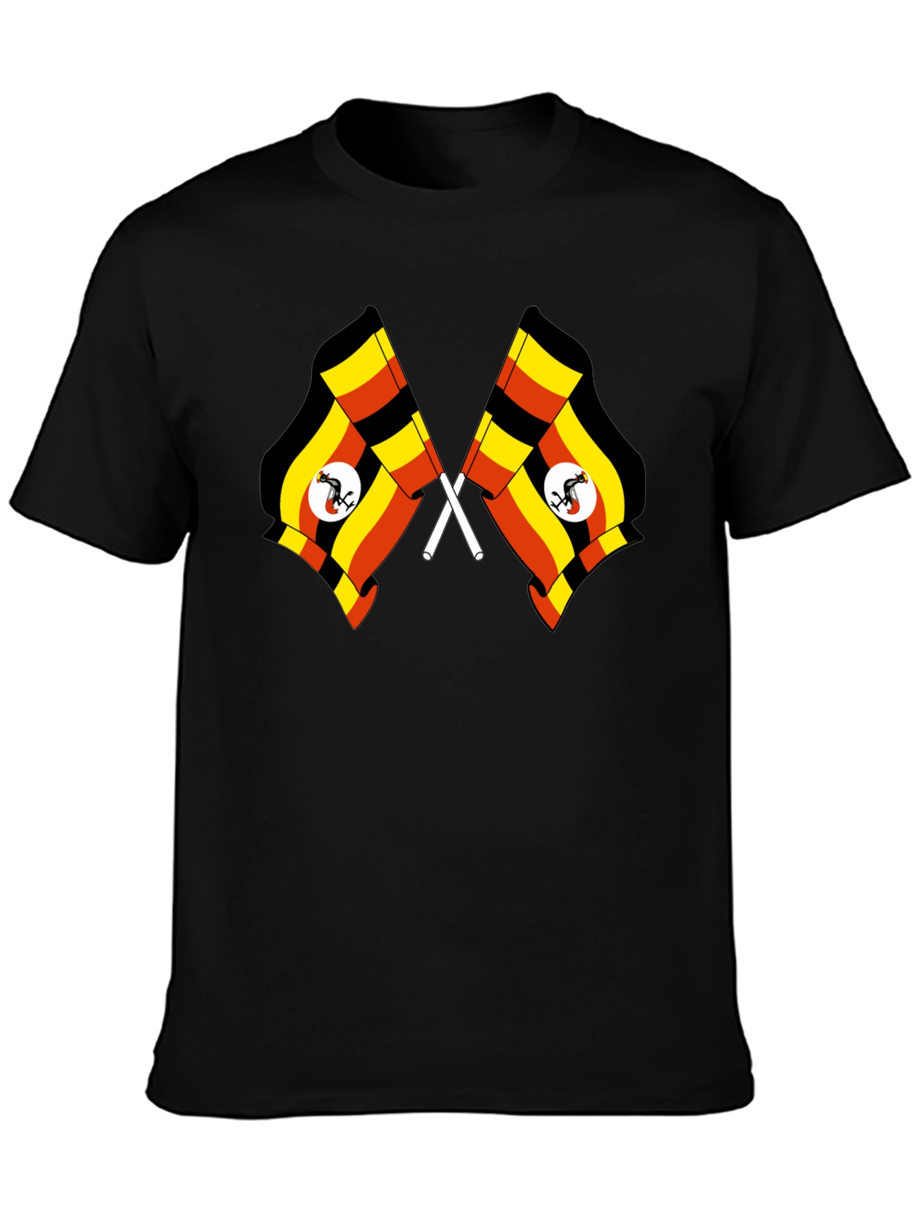 Uganda Flag T-Shirt - Cross Flags Design
