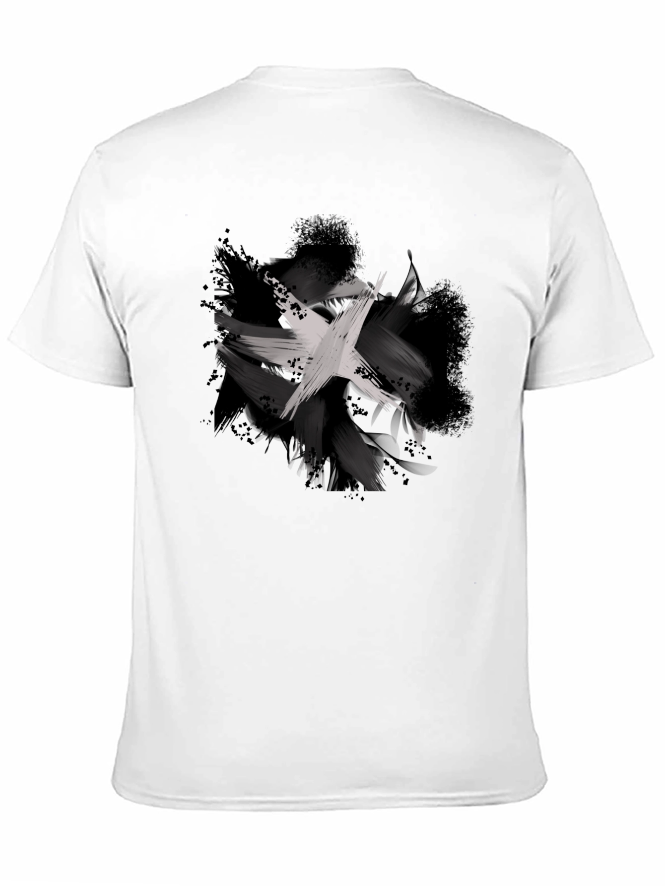 Abstract Brushstroke Graphic Black T-Shirt