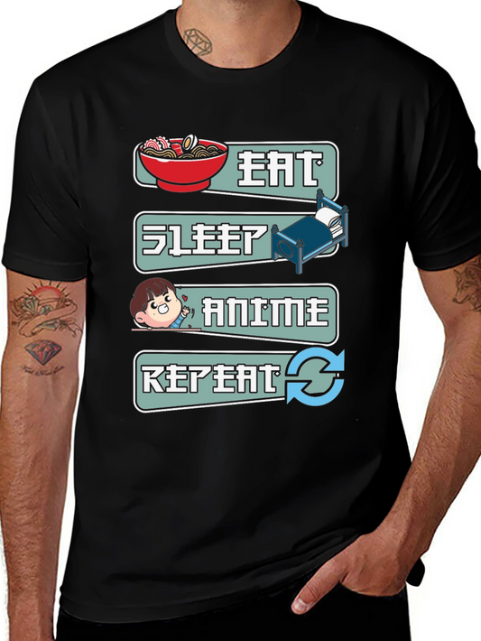 Eat Sleep Anime Repeat T-Shirt