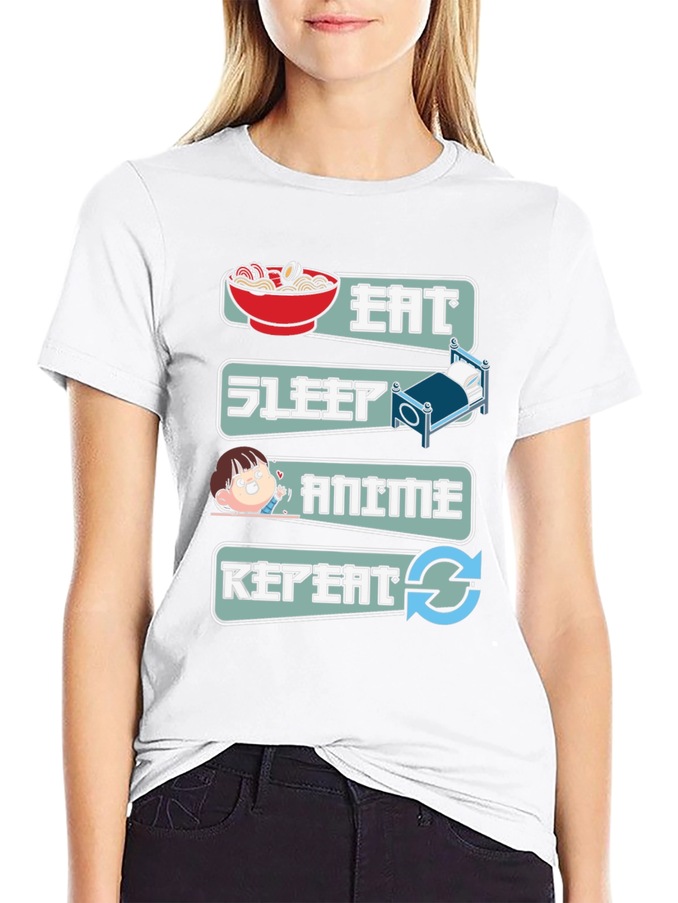 Eat Sleep Anime Repeat T-Shirt