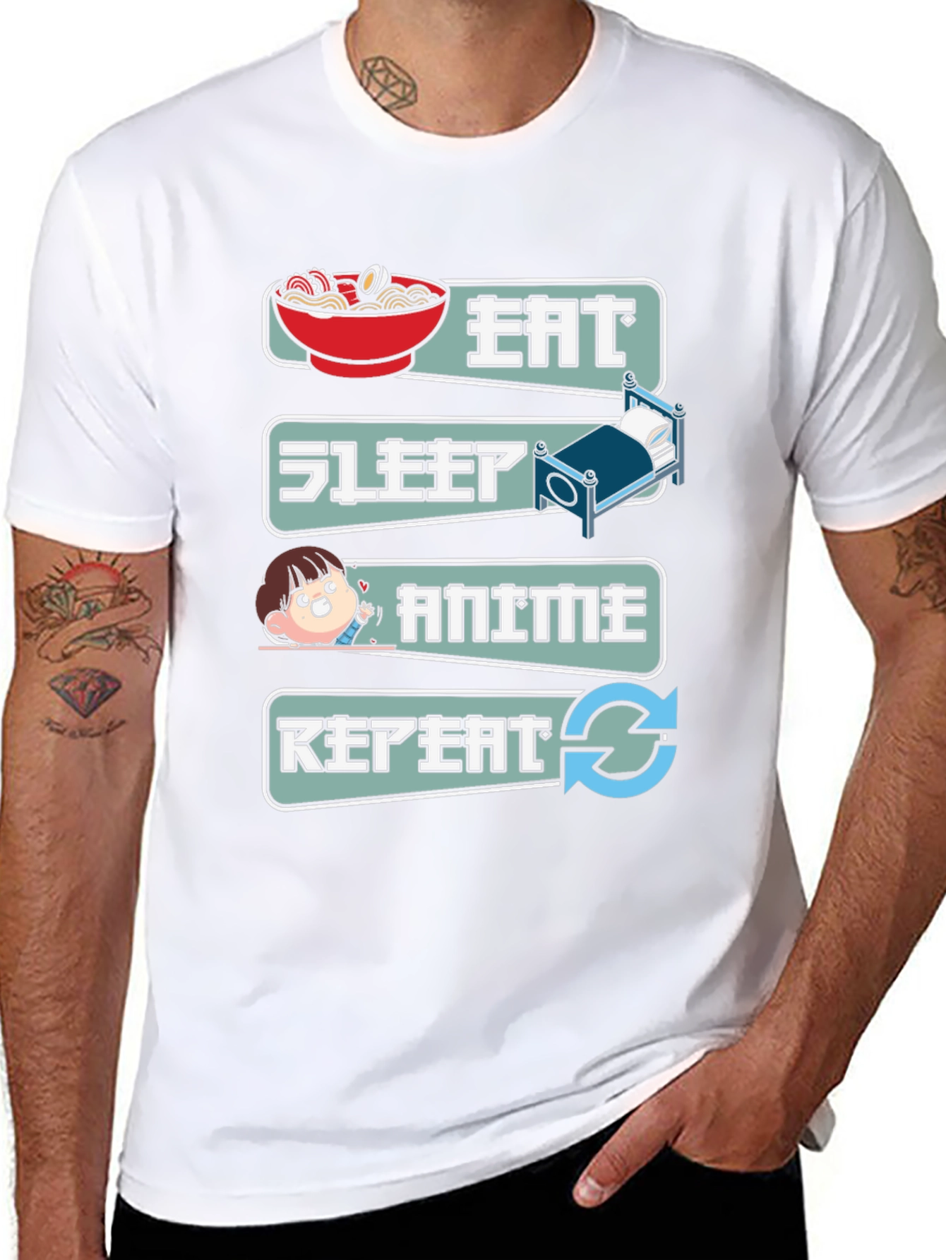 Eat Sleep Anime Repeat T-Shirt