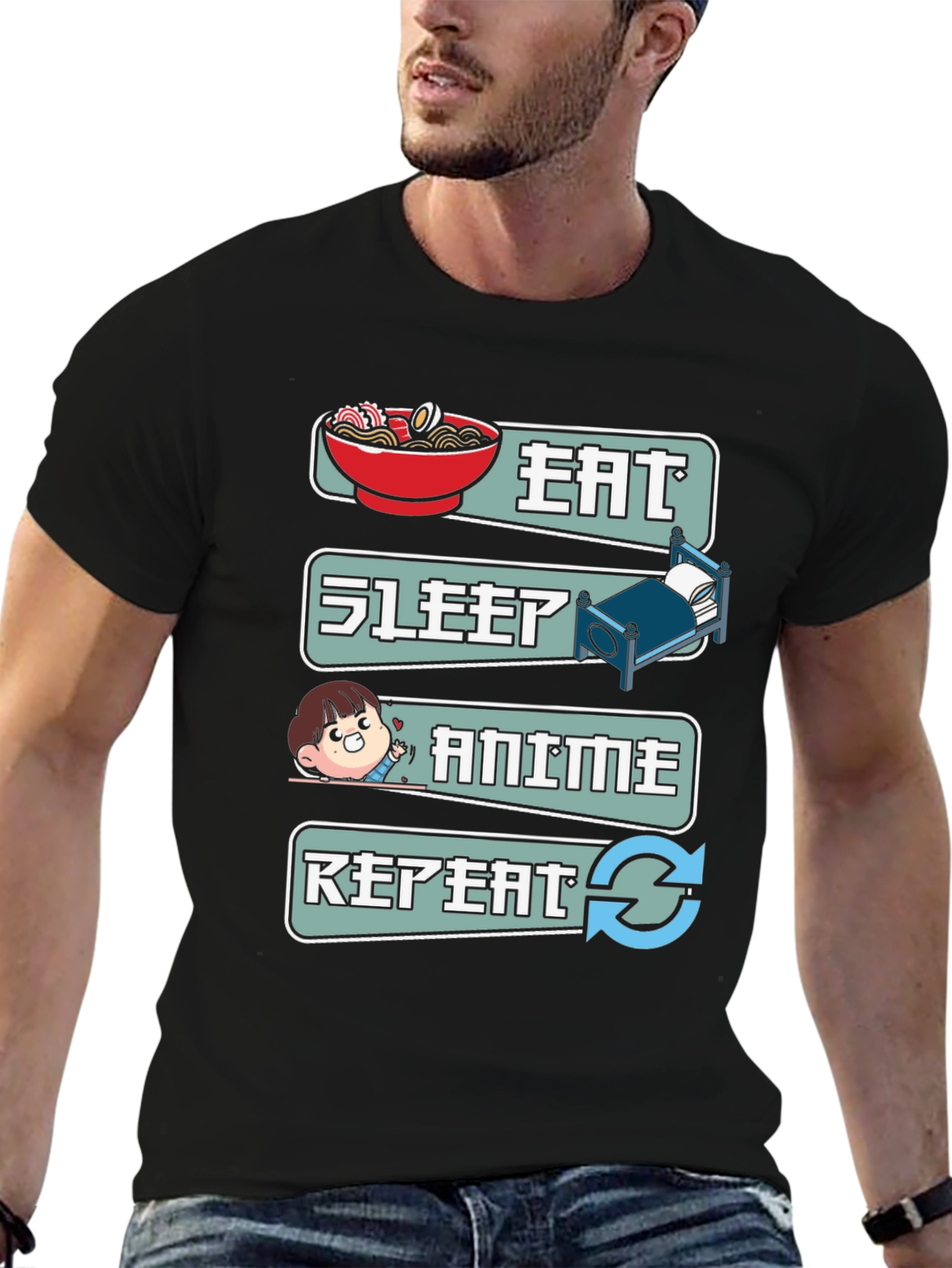Eat Sleep Anime Repeat T-Shirt