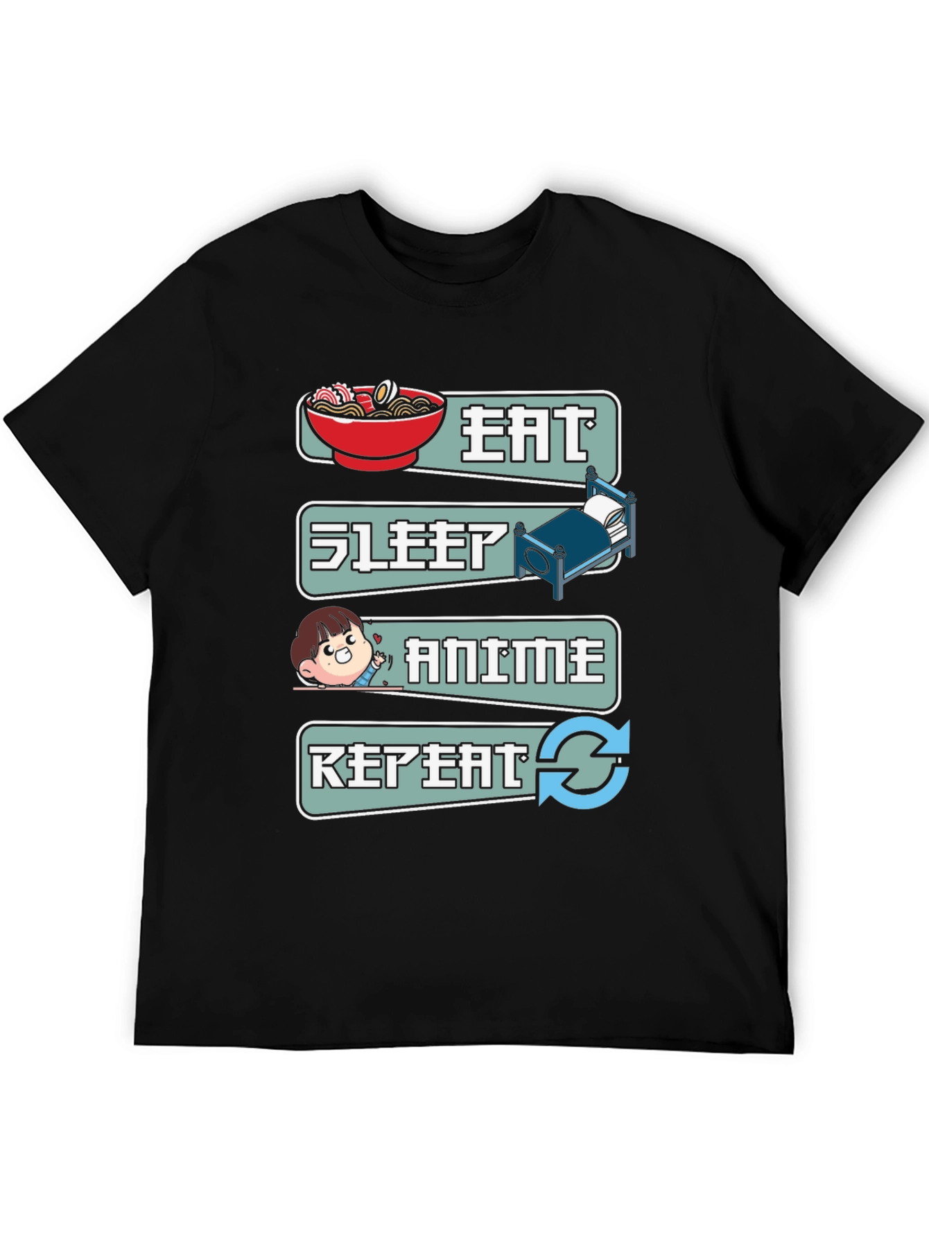 Eat Sleep Anime Repeat T-Shirt