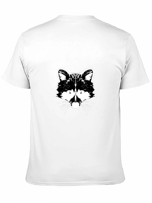 Raccoon Graphic Tee - Black Cotton T-Shirt