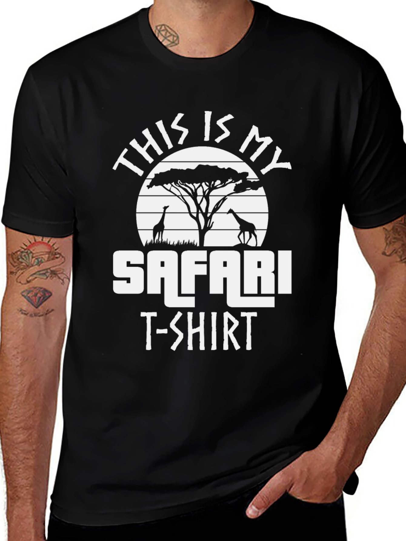Safari T-Shirt: Giraffe and Tree Graphic Tee