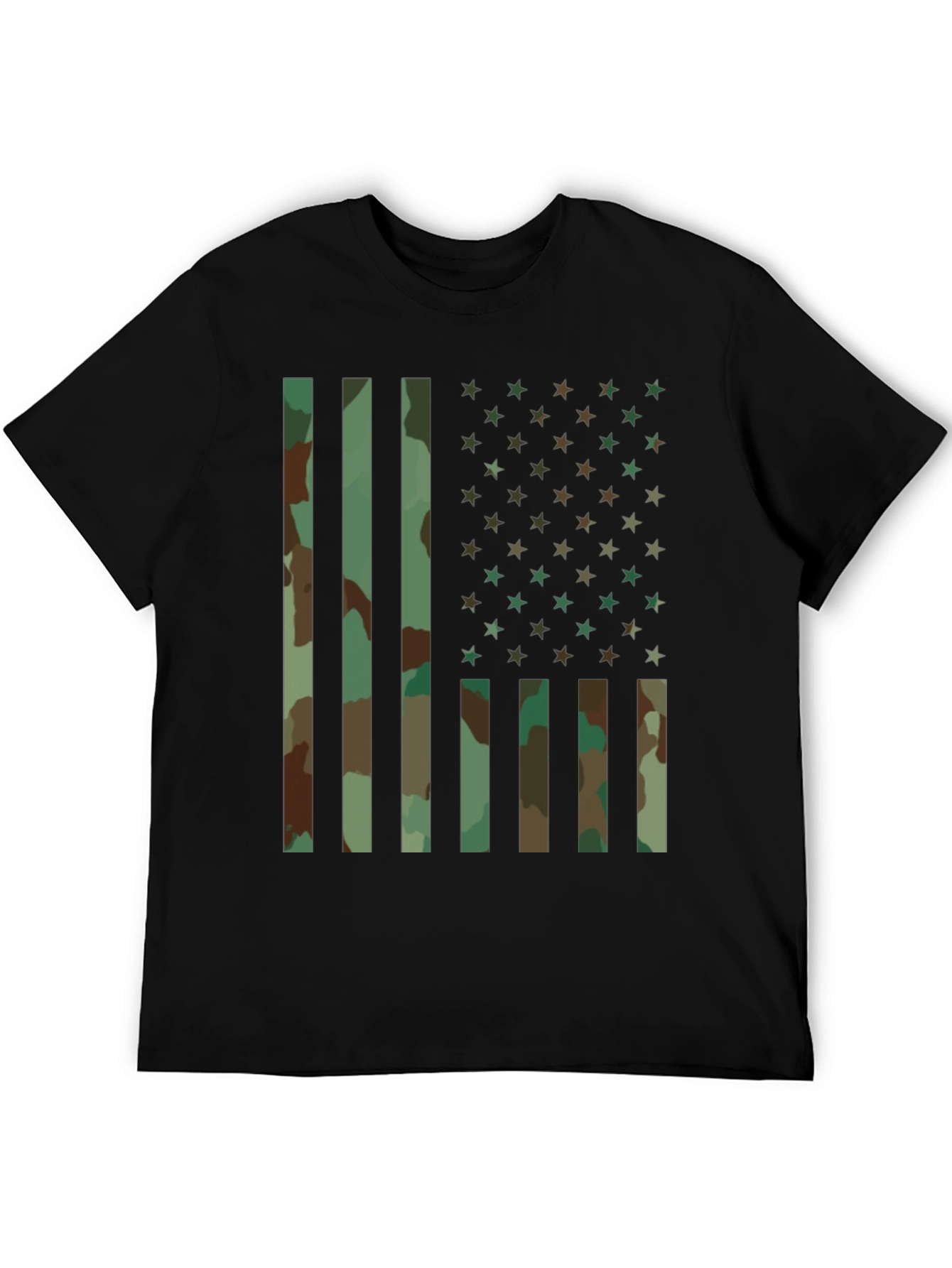 Camo American Flag Graphic T-Shirt