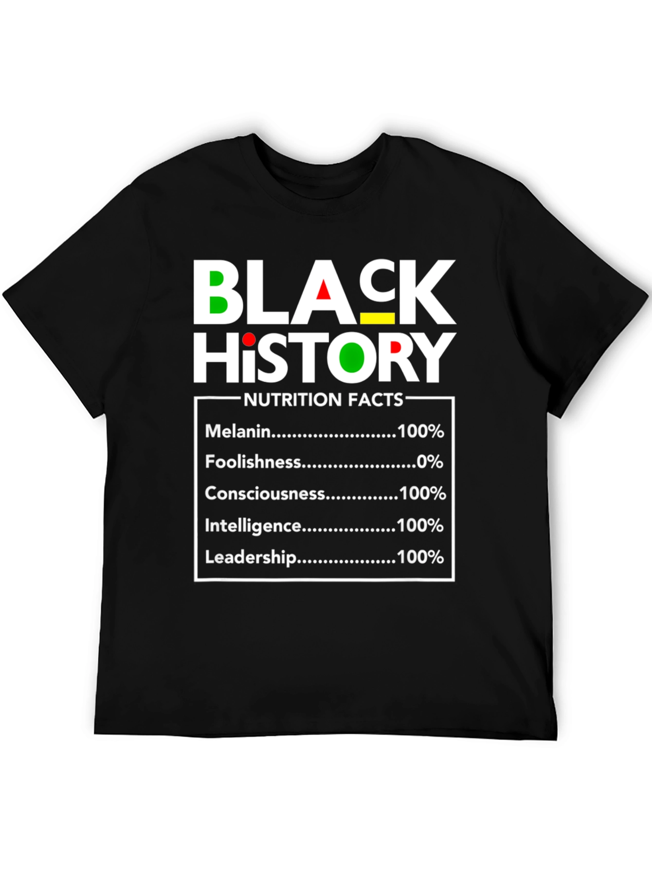 Black History Nutrition Facts T-Shirt